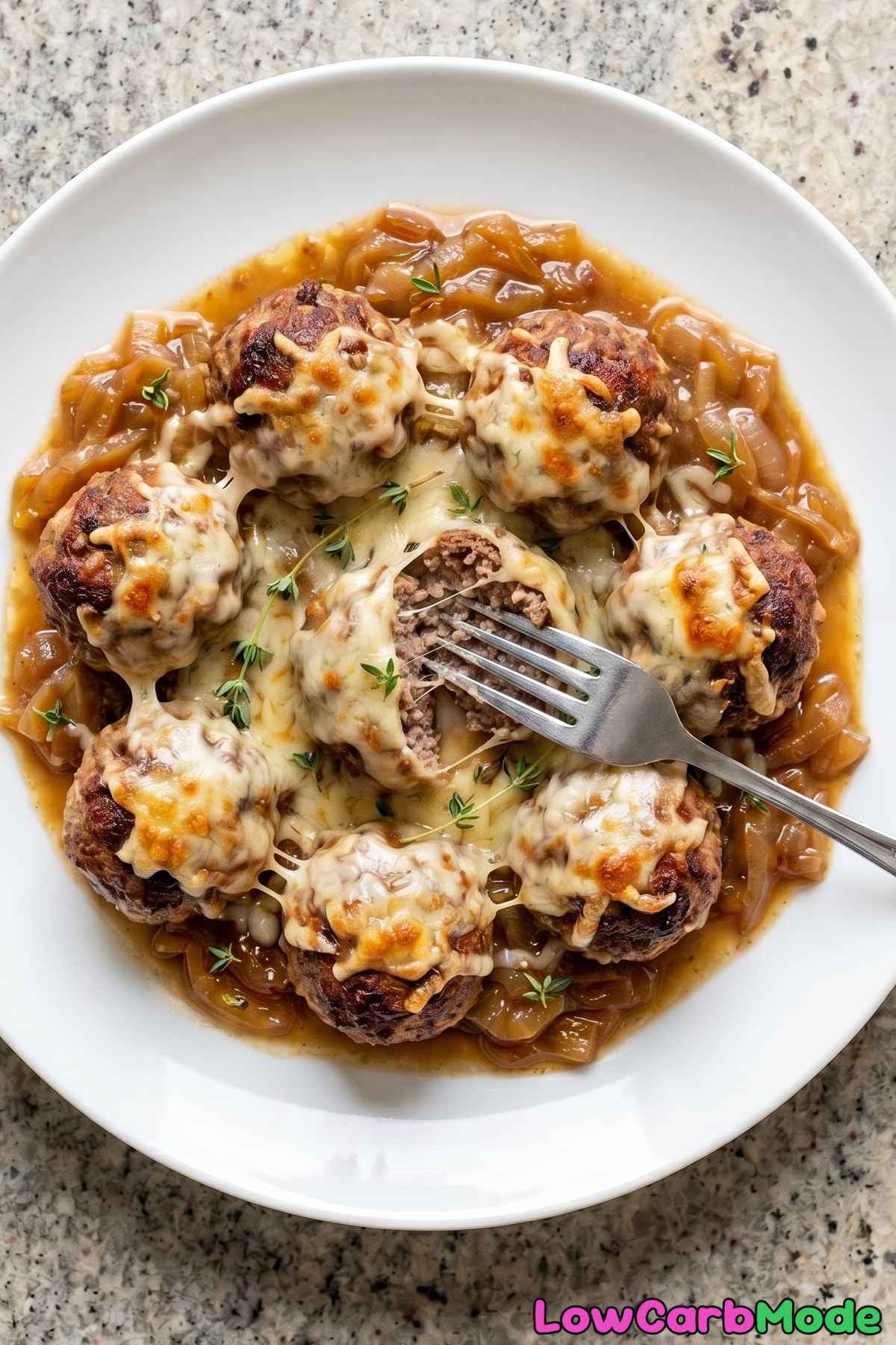 comforting french onion meatballs keto