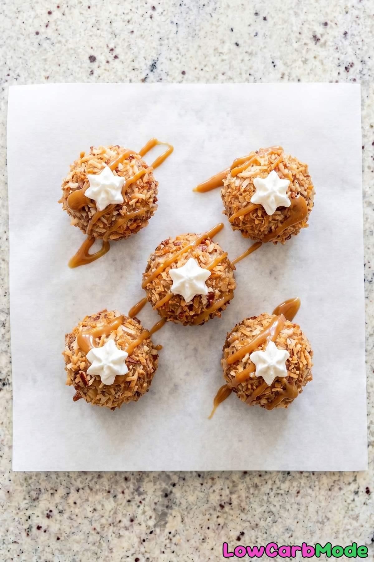 Crunchy keto fried ice cream bites closeup