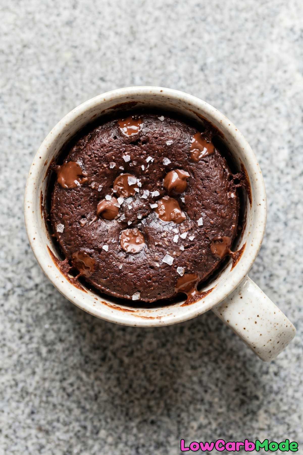 Mouthwatering keto fudgy brownie mug cake