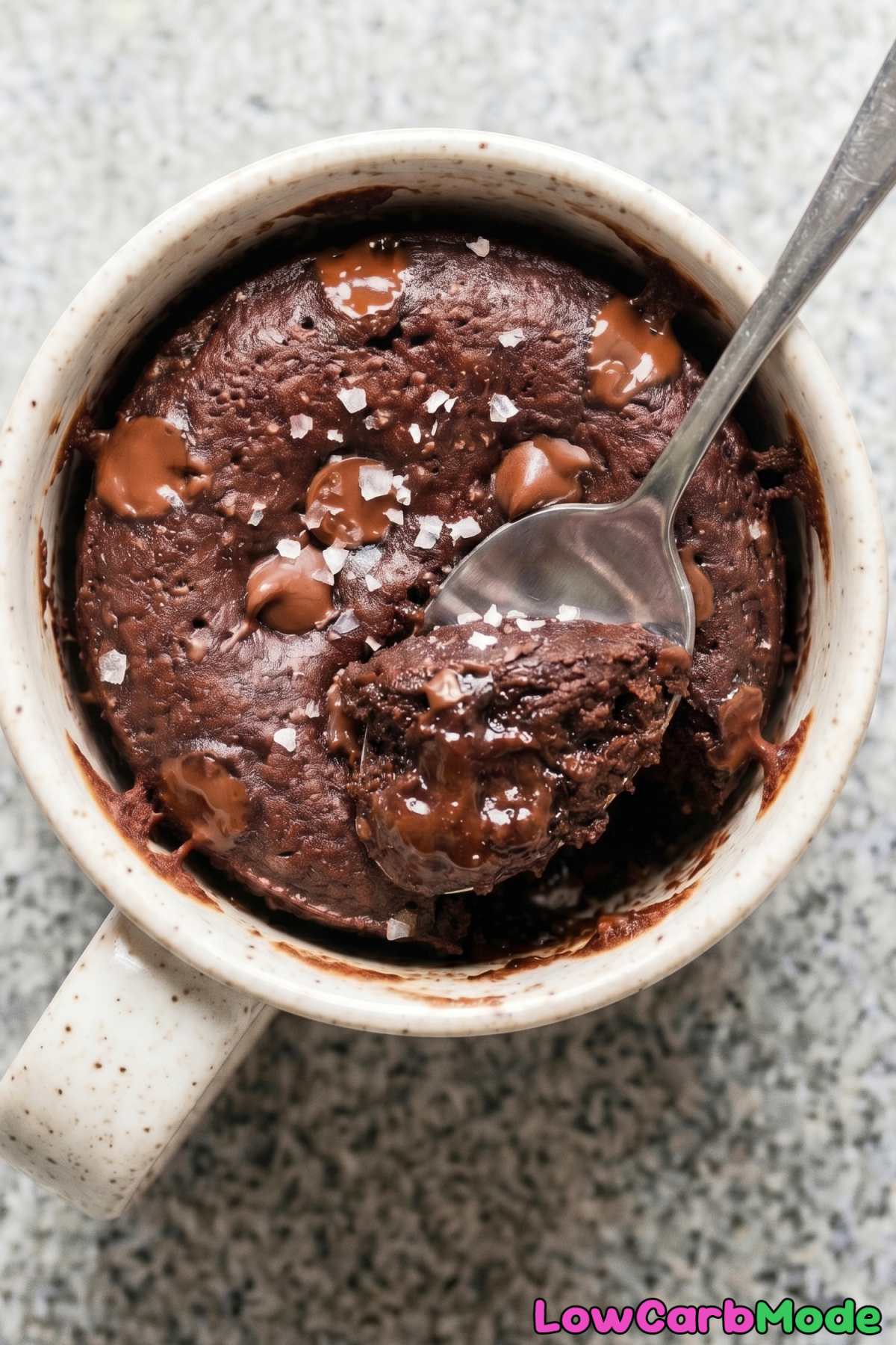 Simple keto fudgy brownie mug cake