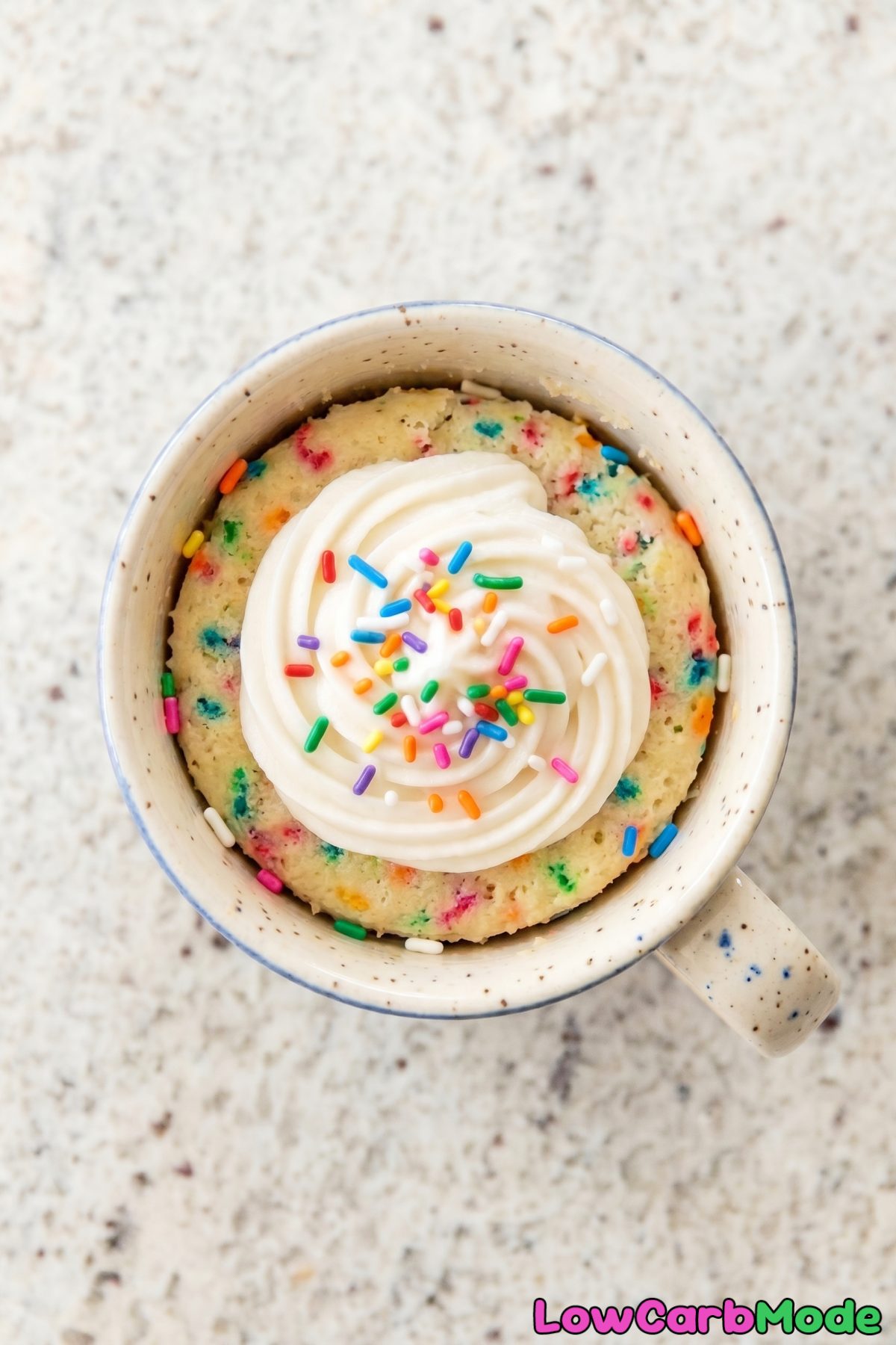 Quick keto funfetti mug cake dessert