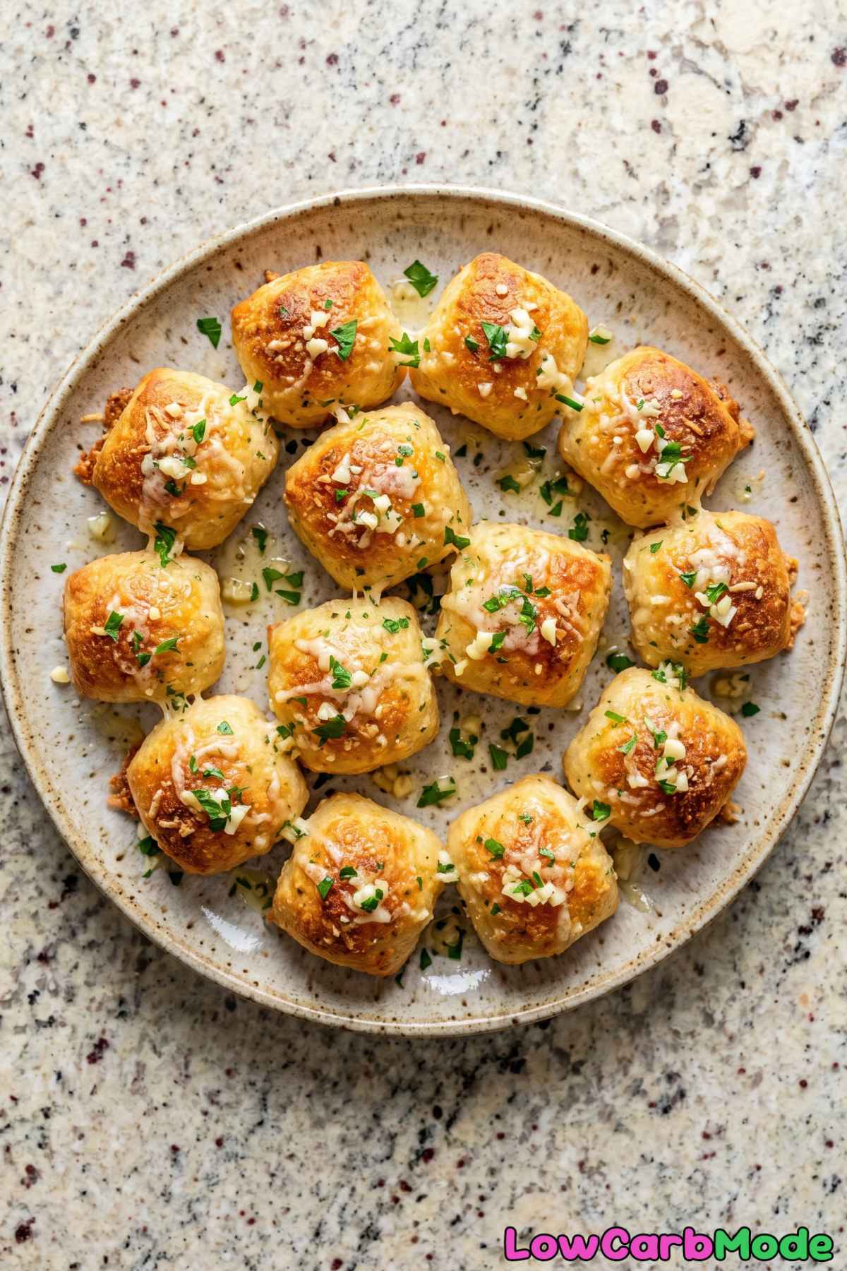 Irresistible cheesy keto garlic bread bites