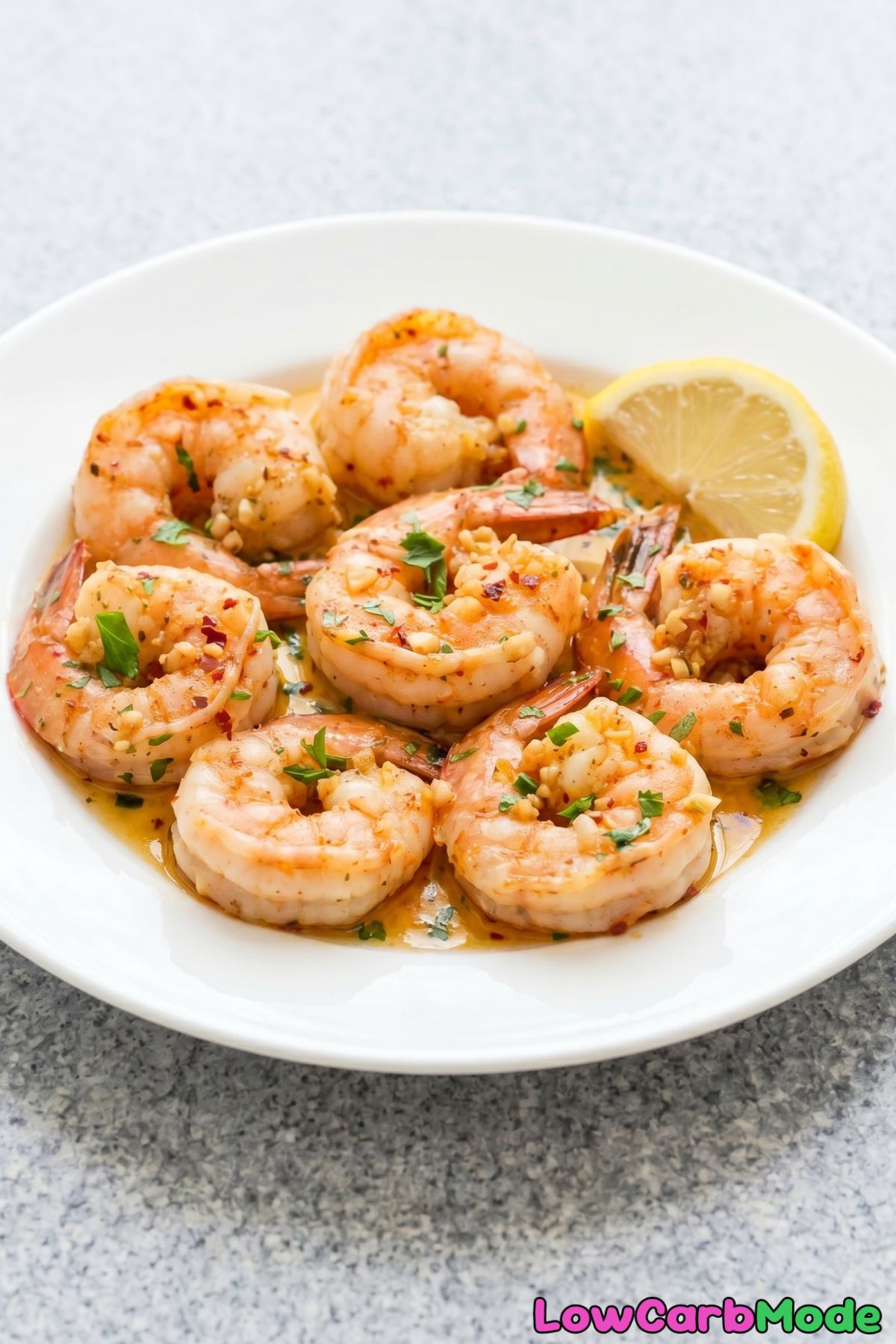 Tender keto shrimp in rich garlic butter