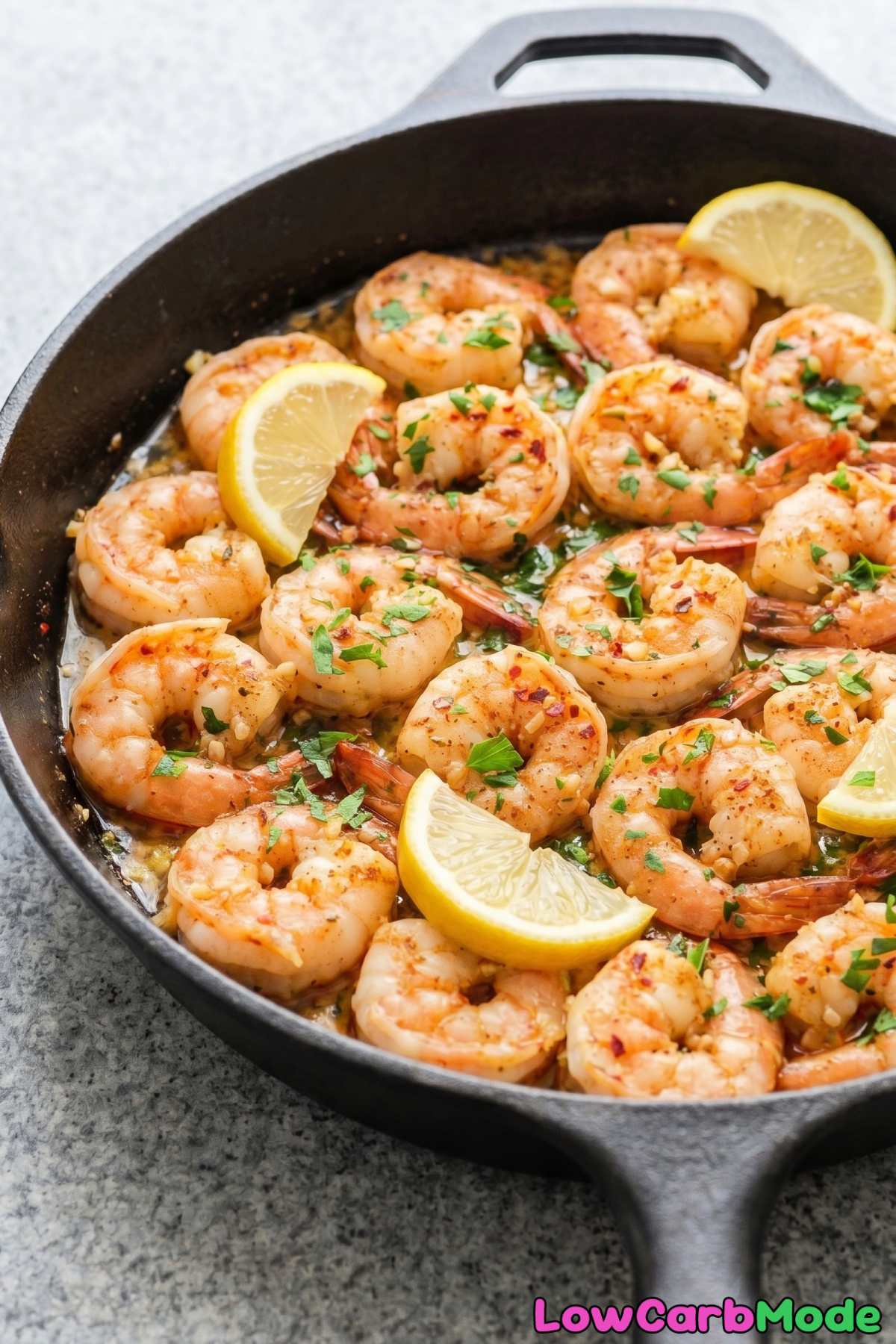 Aromatic garlic butter shrimp keto style