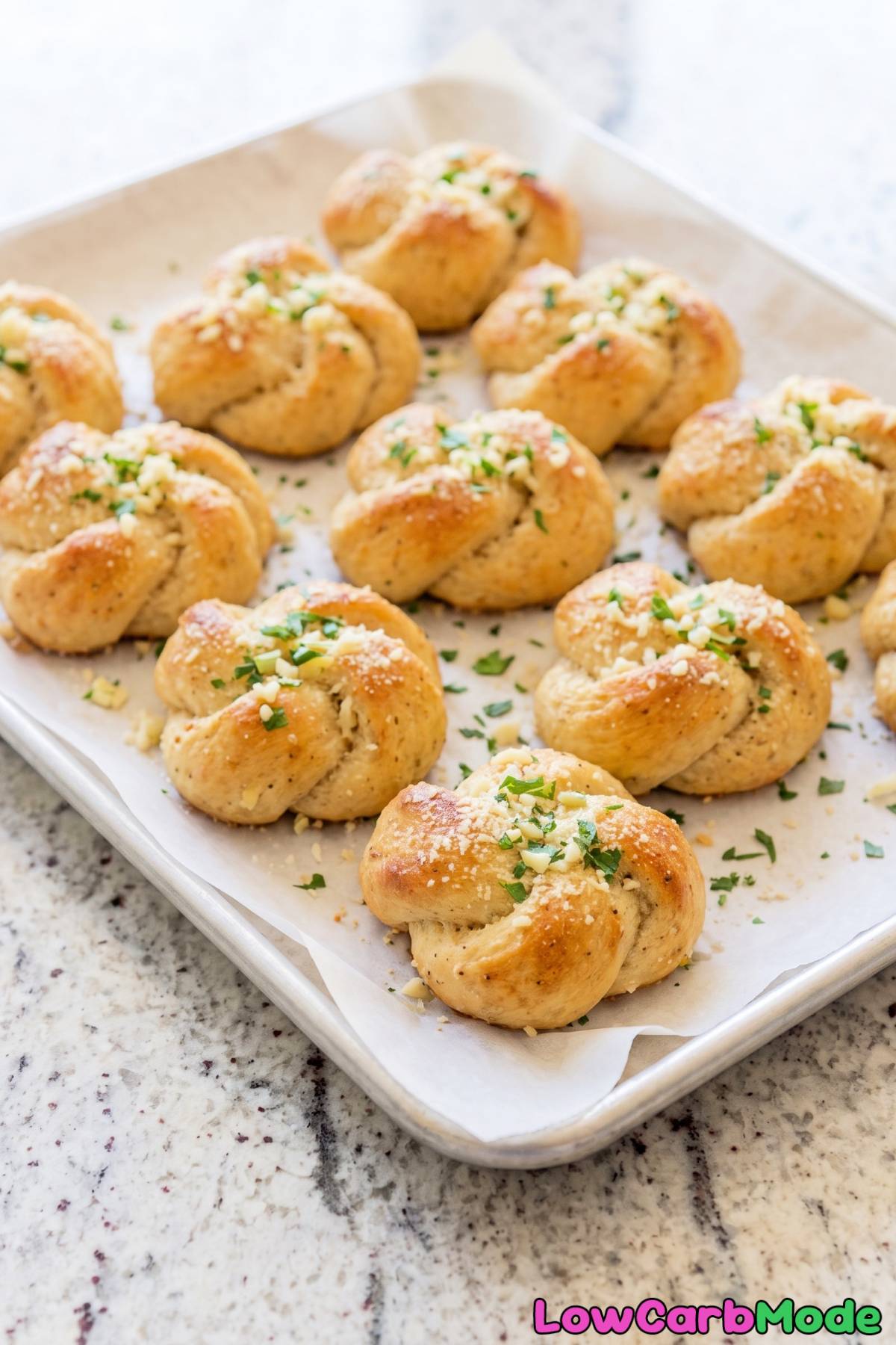 Cheesy low carb garlic knots