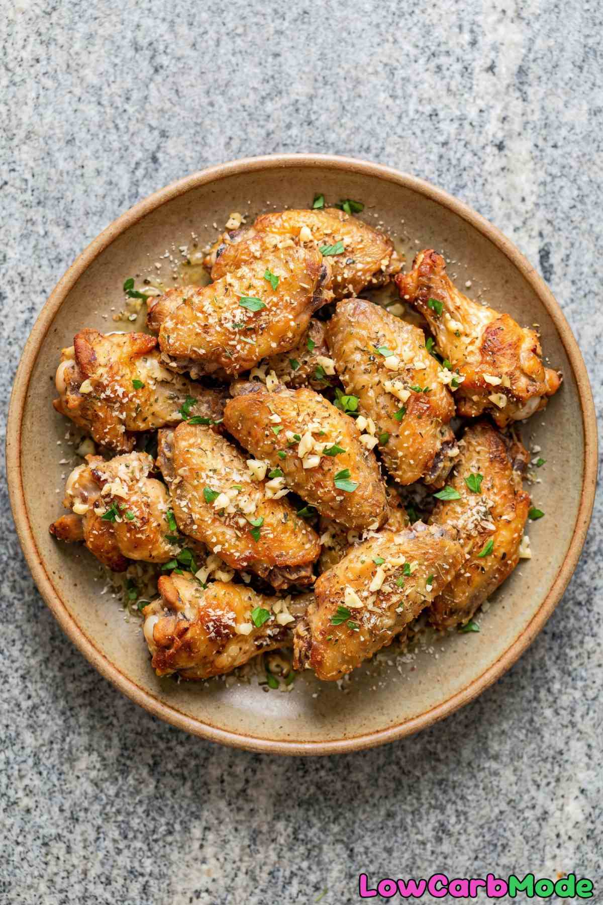 easy keto garlic parmesan wings