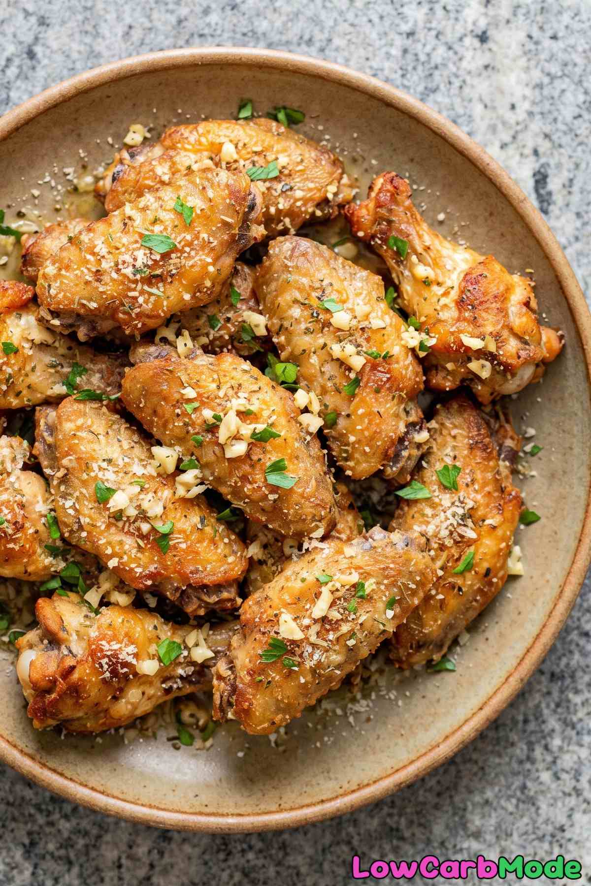 savory keto garlic parmesan chicken wings
