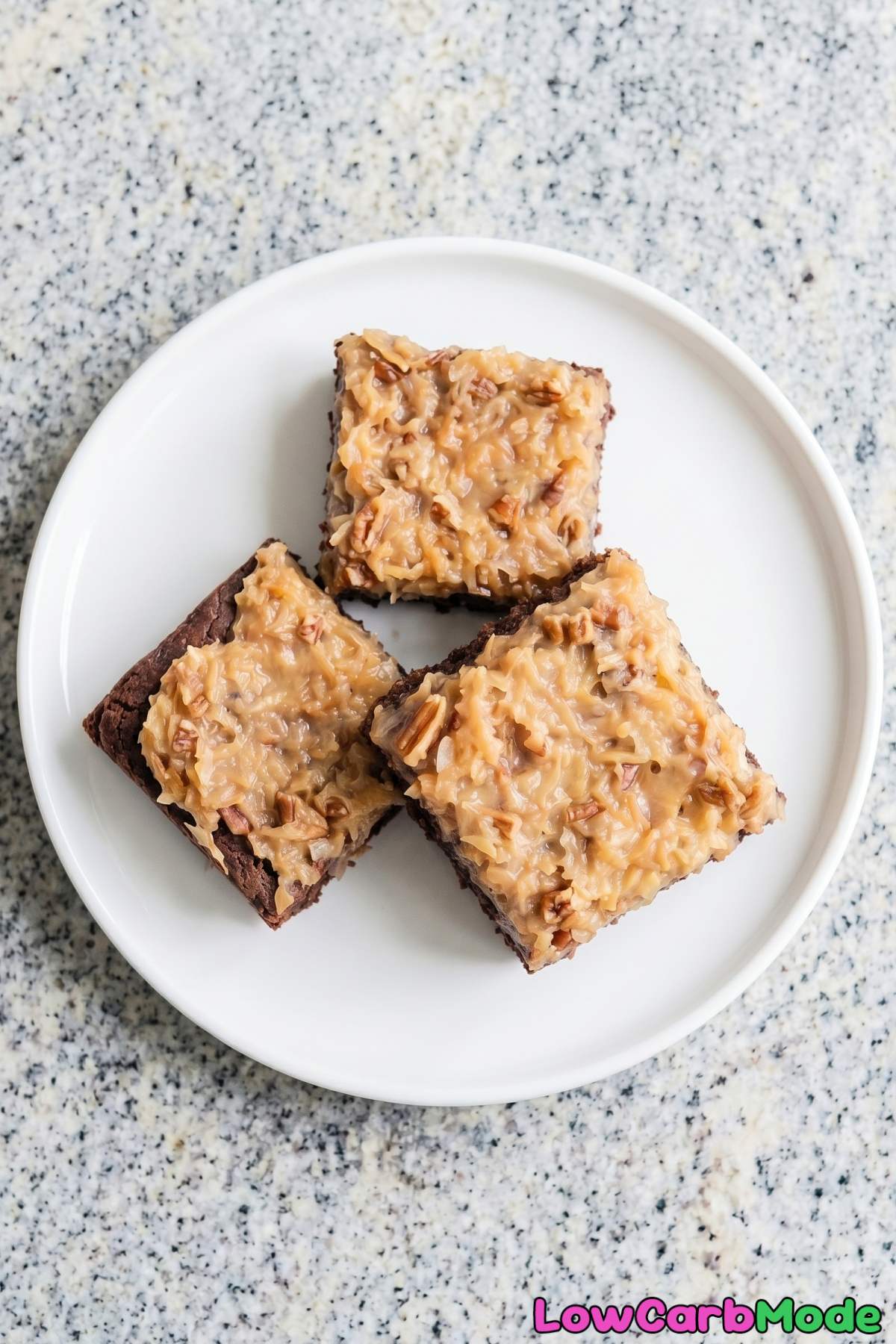 Homemade keto German chocolate cake bars