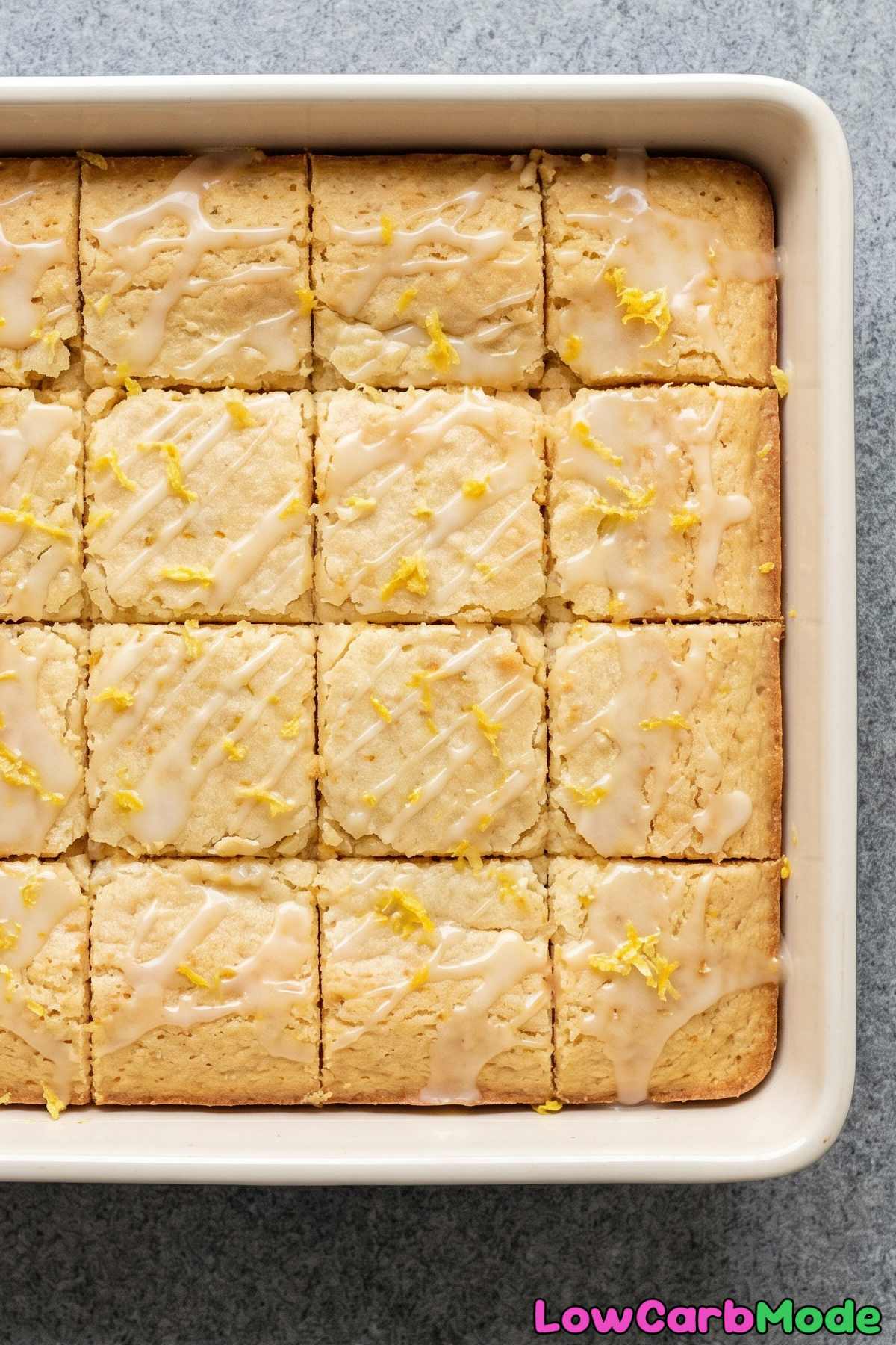 Easy keto lemon blondies sliced