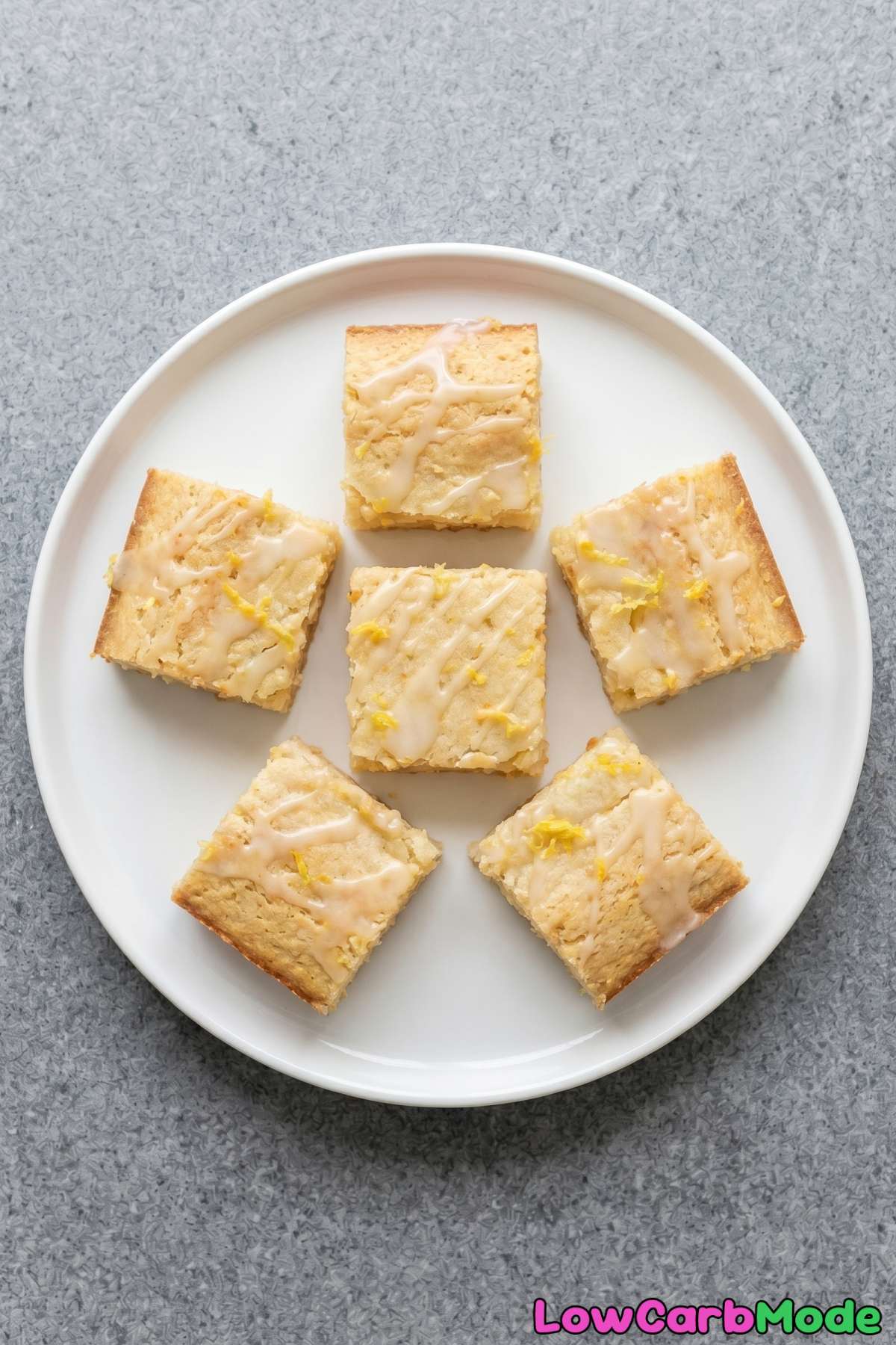 Zesty keto glazed lemon blondies