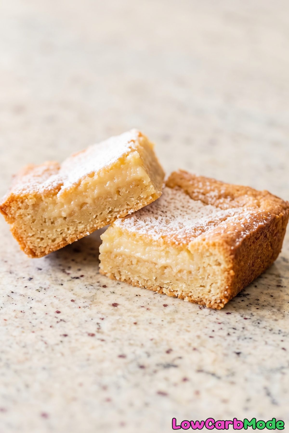 keto gooey butter cake bars on a plate