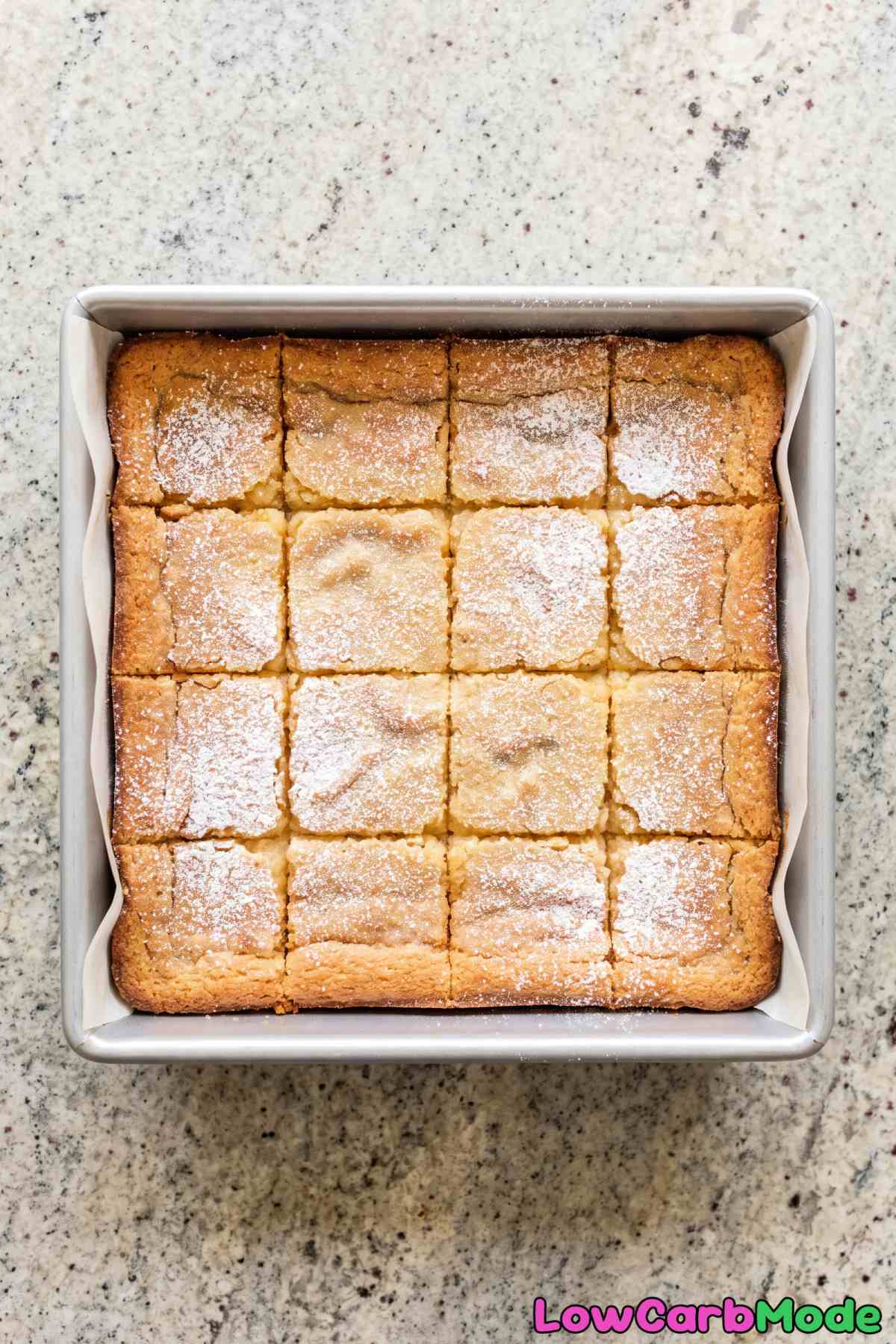 baked low carb gooey butter cake bars