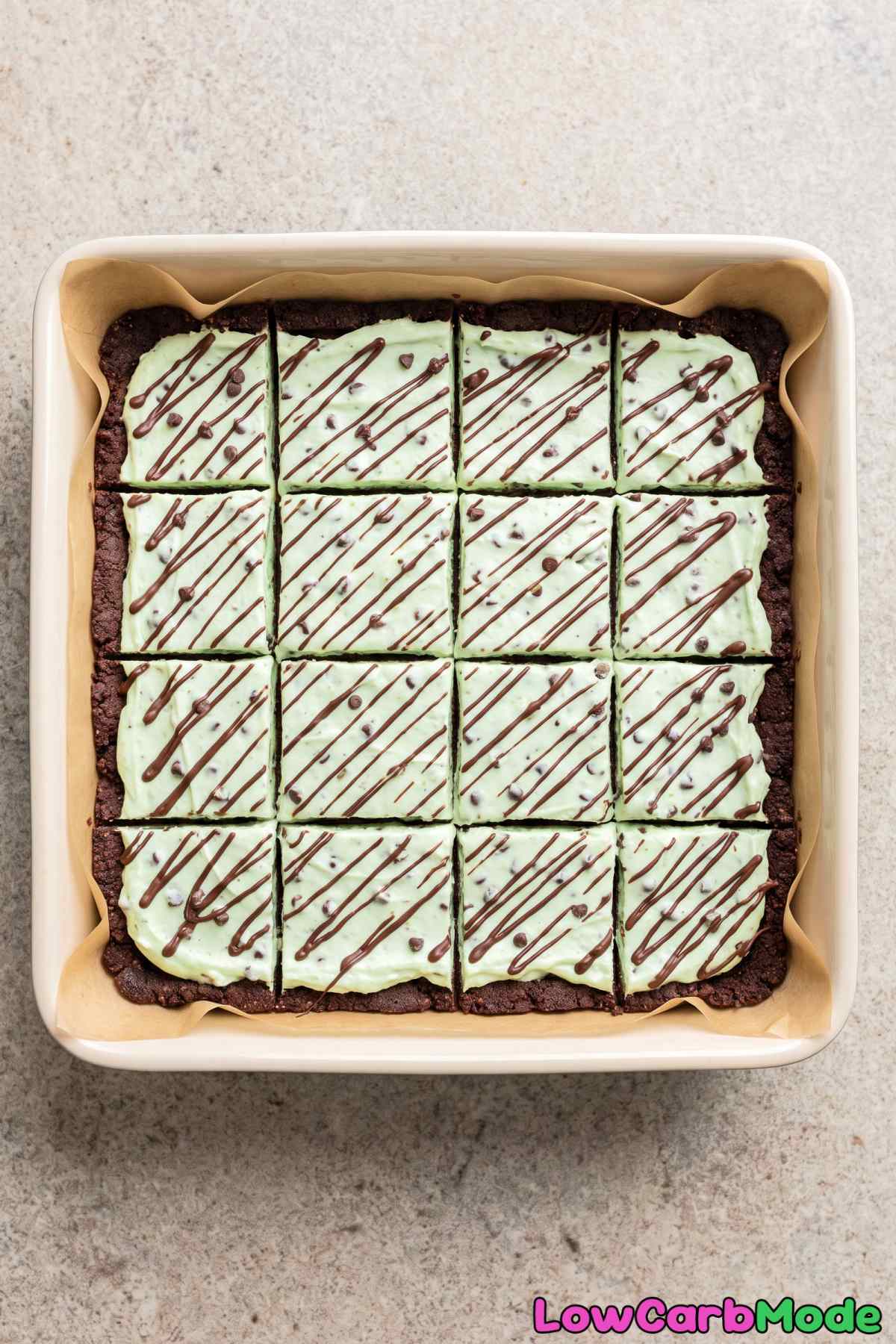 Cool mint keto grasshopper pie bars