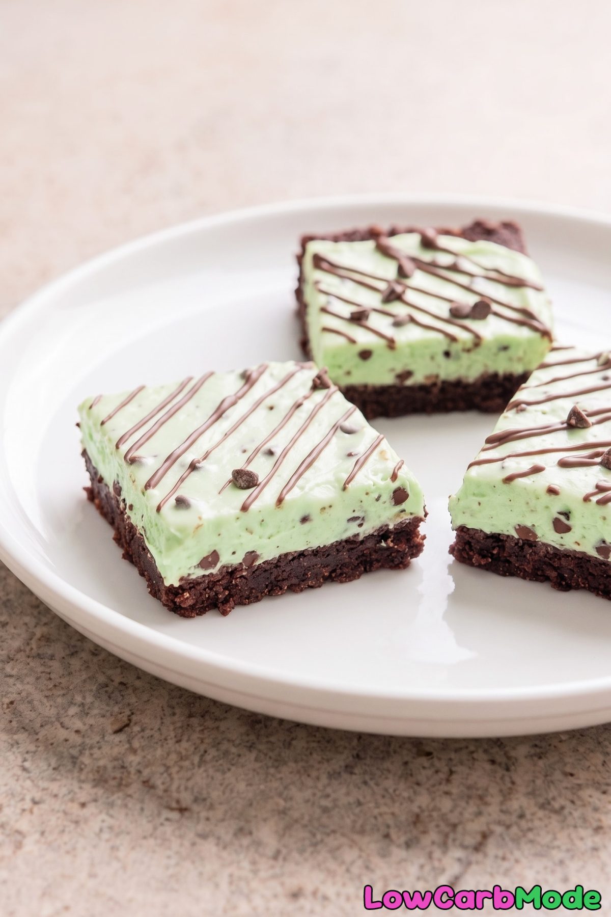 Sliced keto grasshopper pie bars