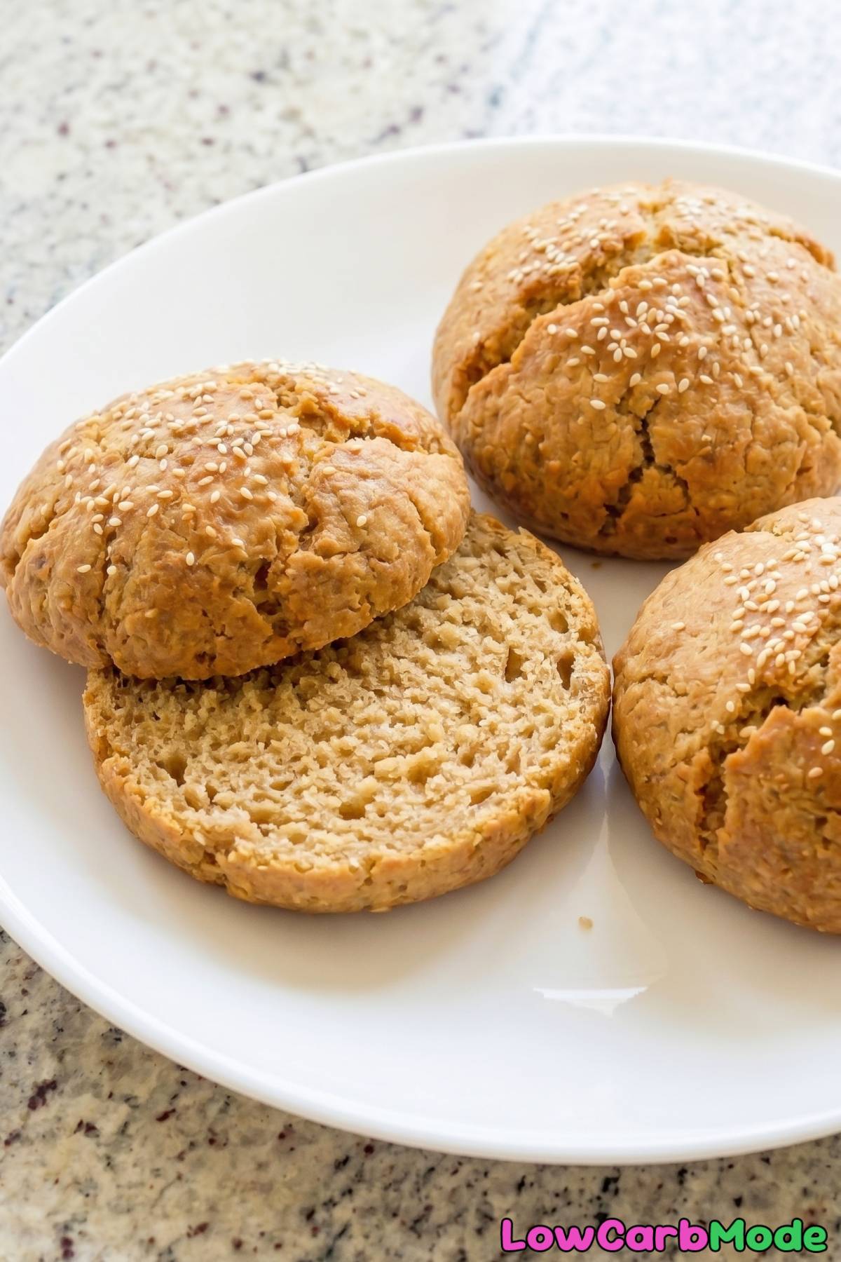 homemade keto hamburger buns closeup