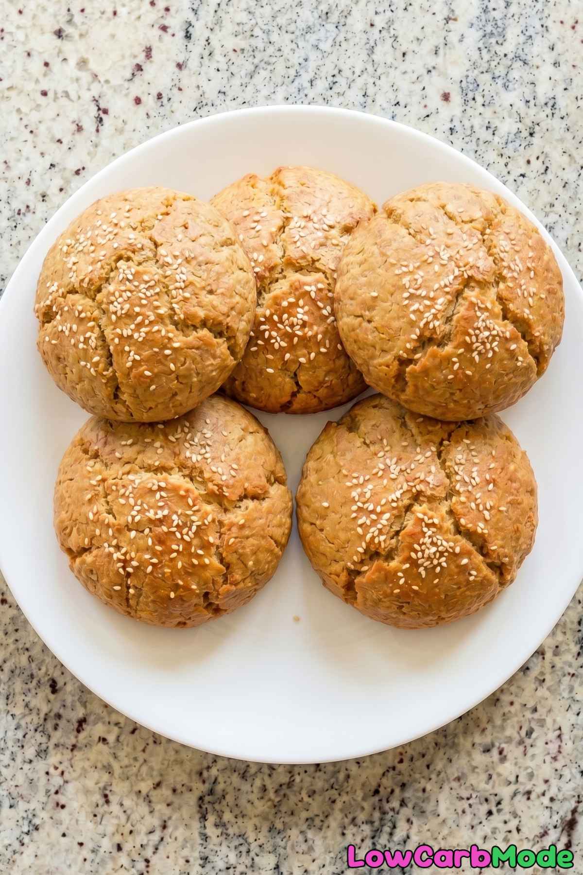 fluffy keto burger buns fresh baked