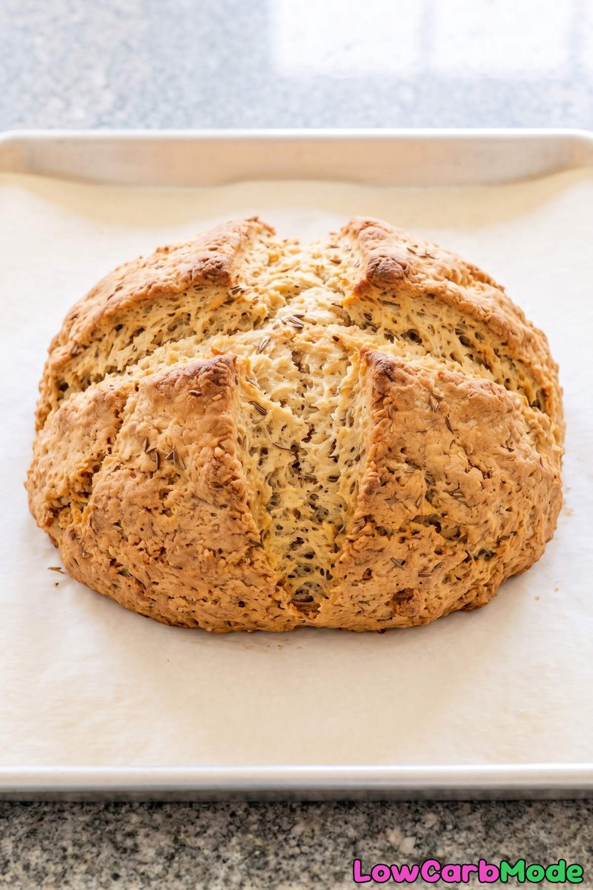 Soft low carb keto soda bread loaf