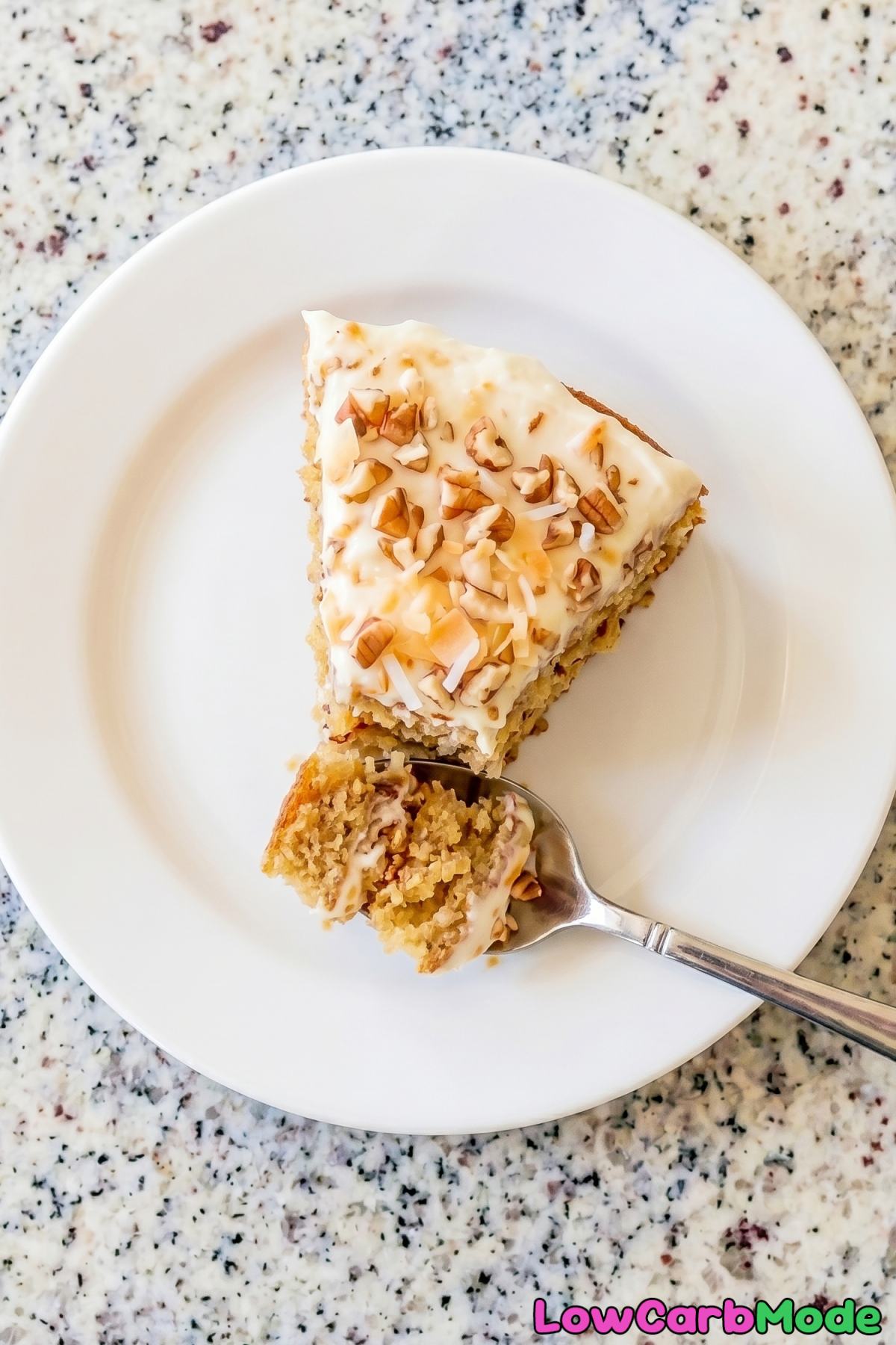 Irresistible keto Italian cream cake close-up