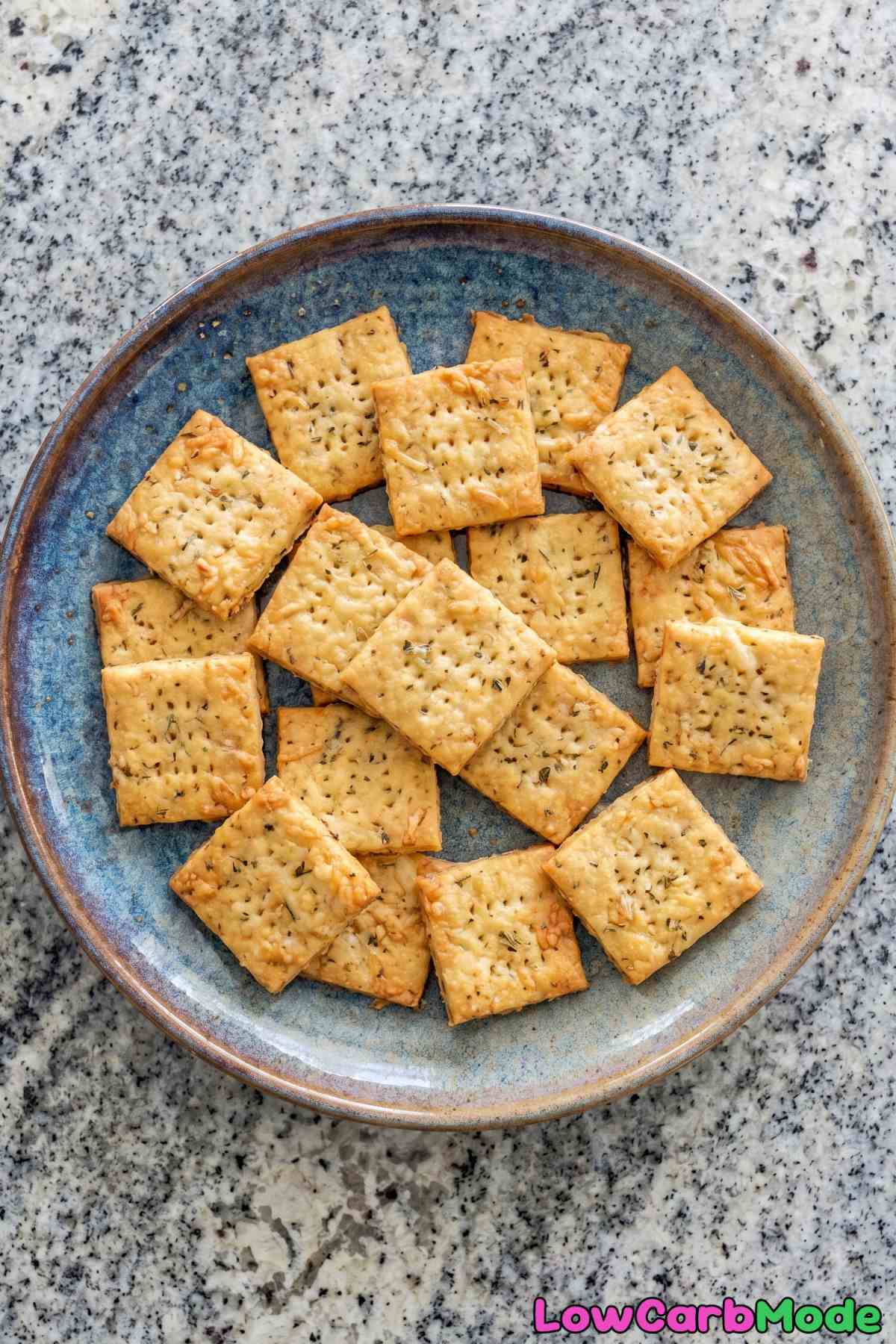 Perfect keto Italian herb cheese crackers