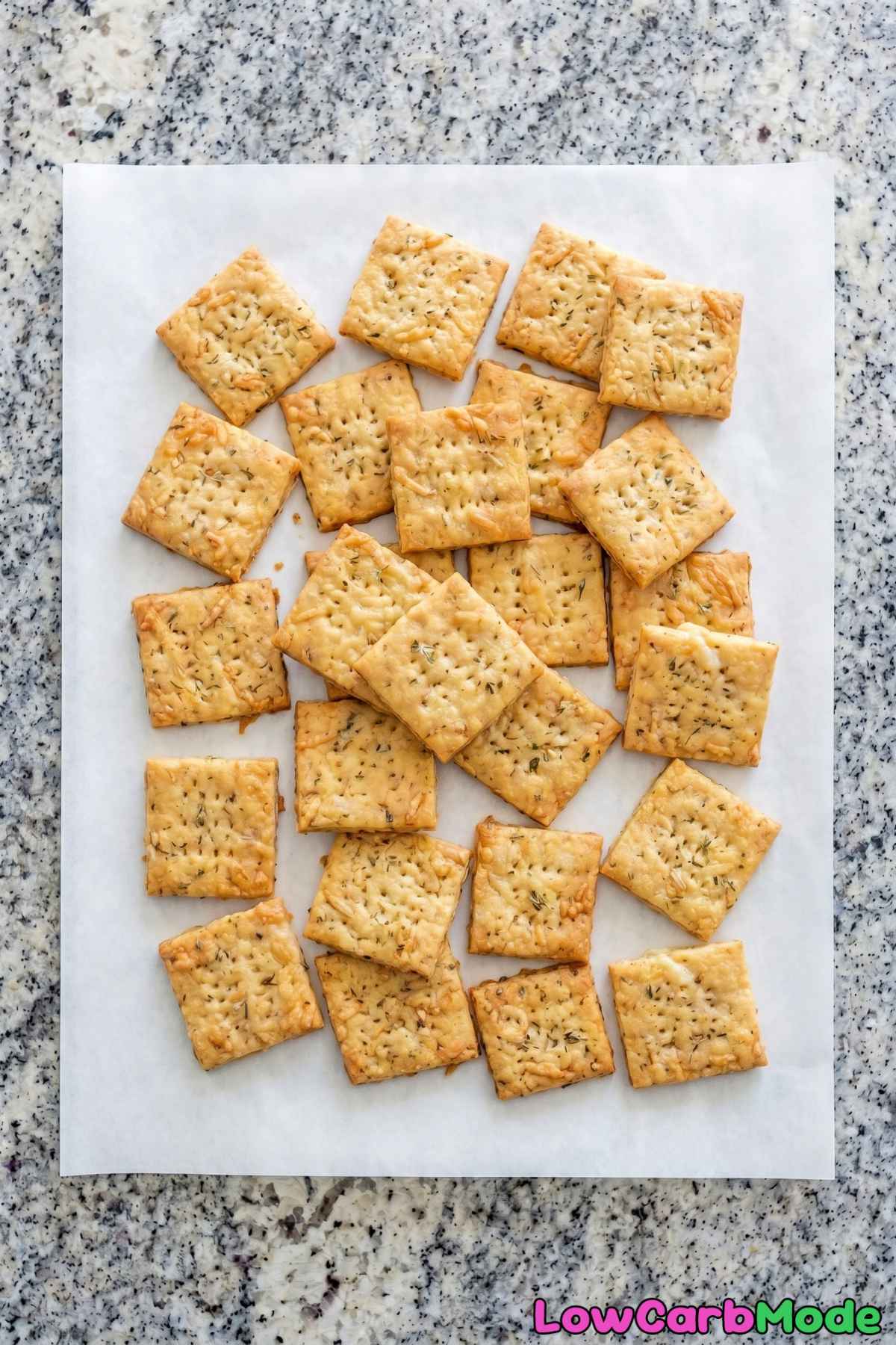 Crunchy keto Italian herb cheese crackers