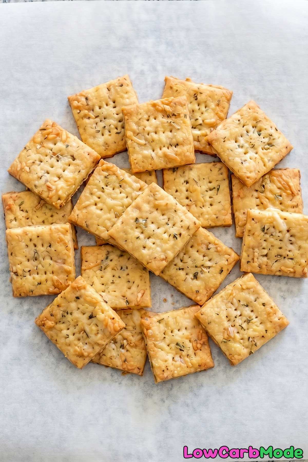 Irresistible keto Italian herb cheese crackers