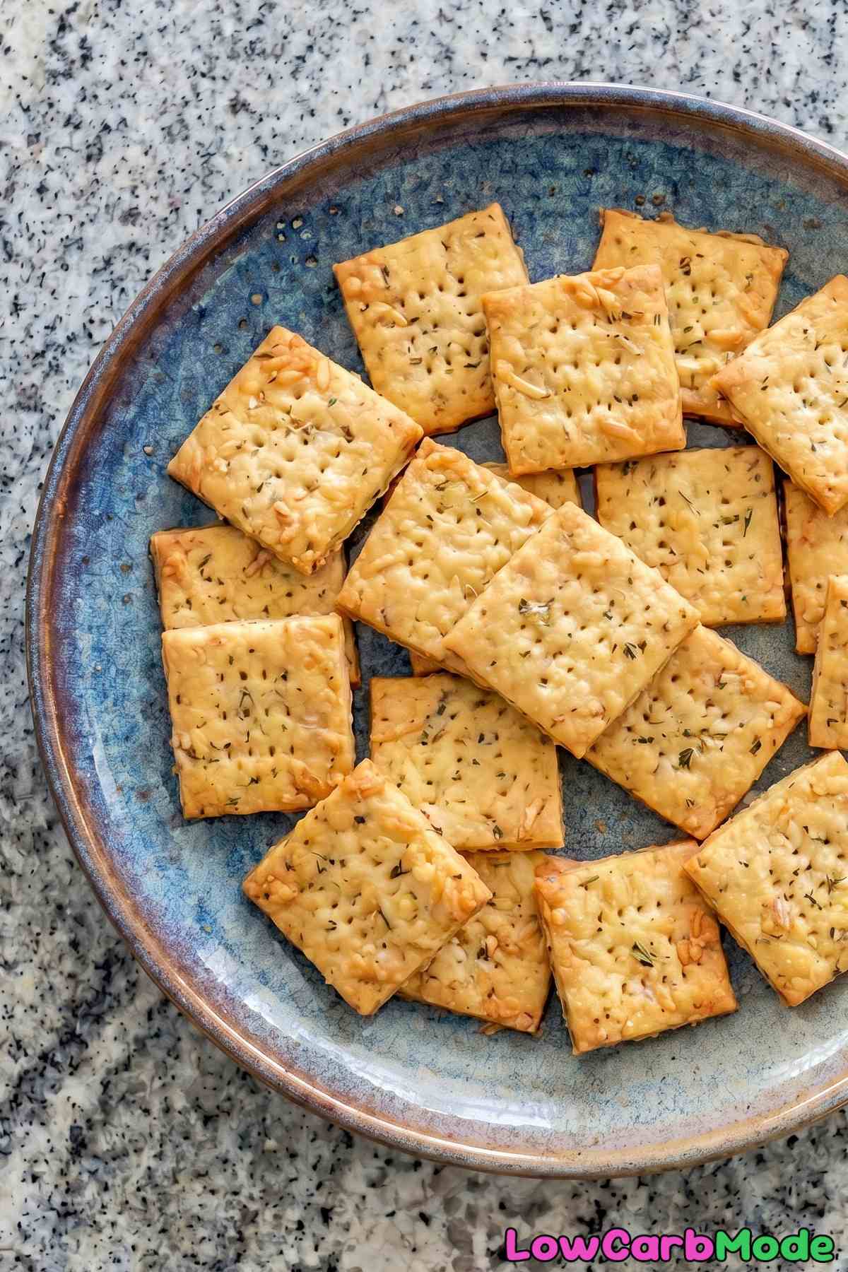 Flavorful keto Italian herb cheese crackers