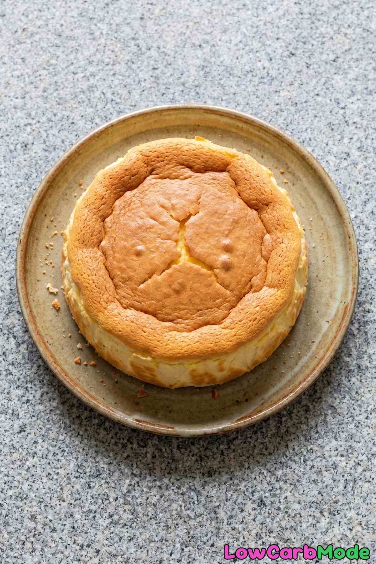 Delicate keto Japanese fluffy cheesecake
