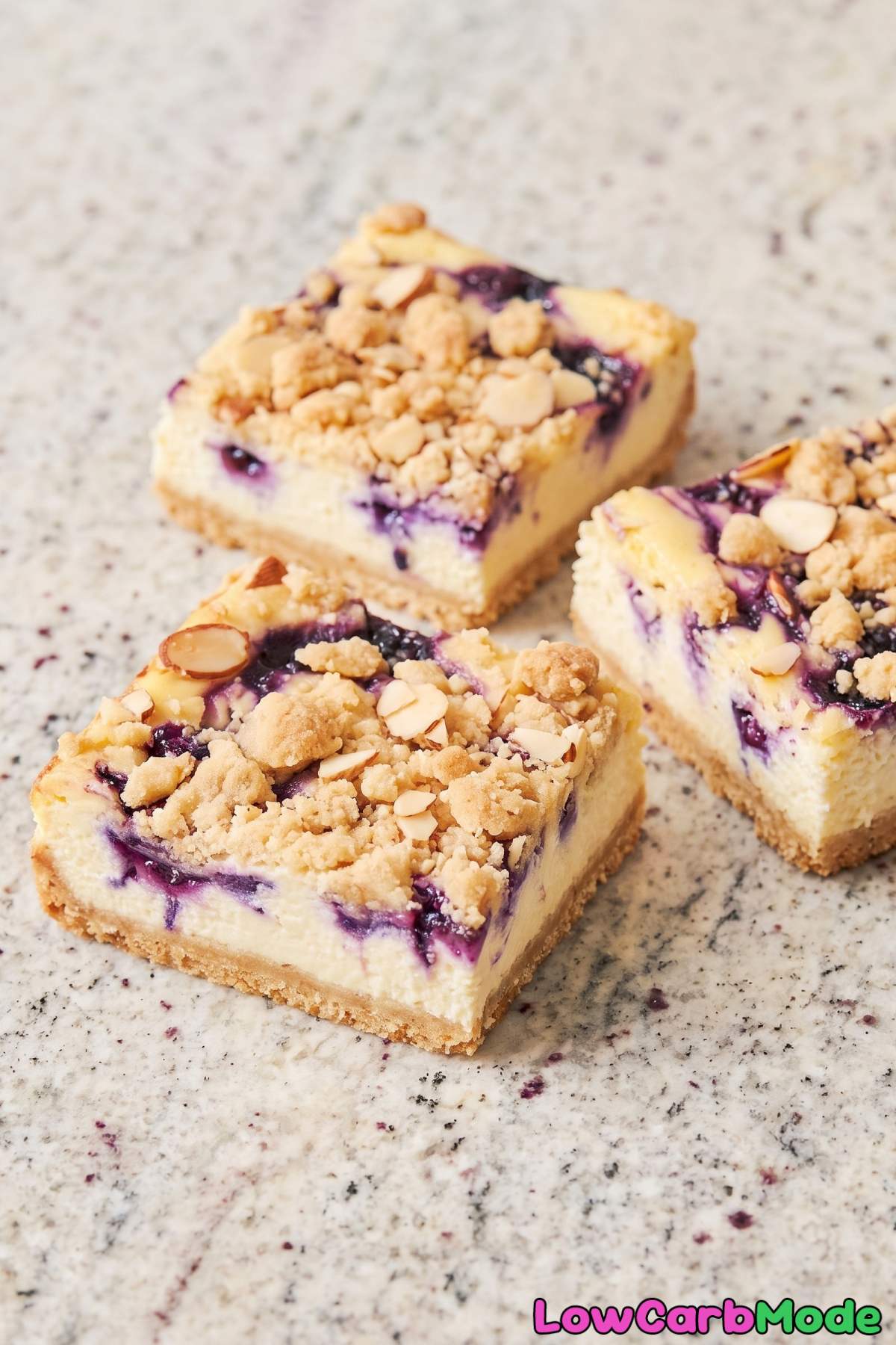 Fresh keto lemon blueberry crumb dessert