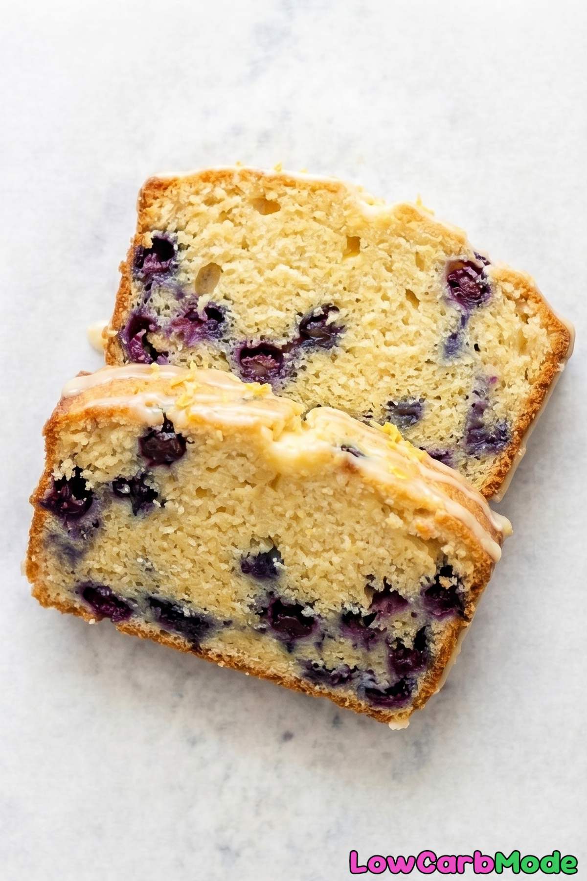 Luscious keto lemon blueberry pound cake