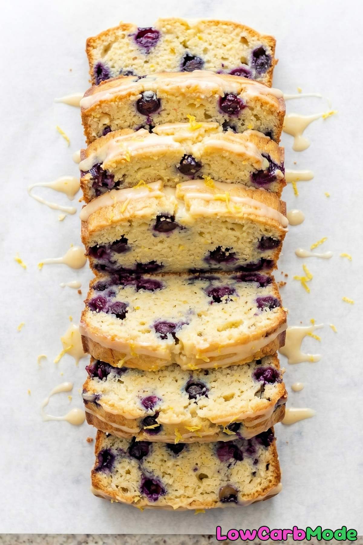 Zesty keto lemon blueberry pound cake