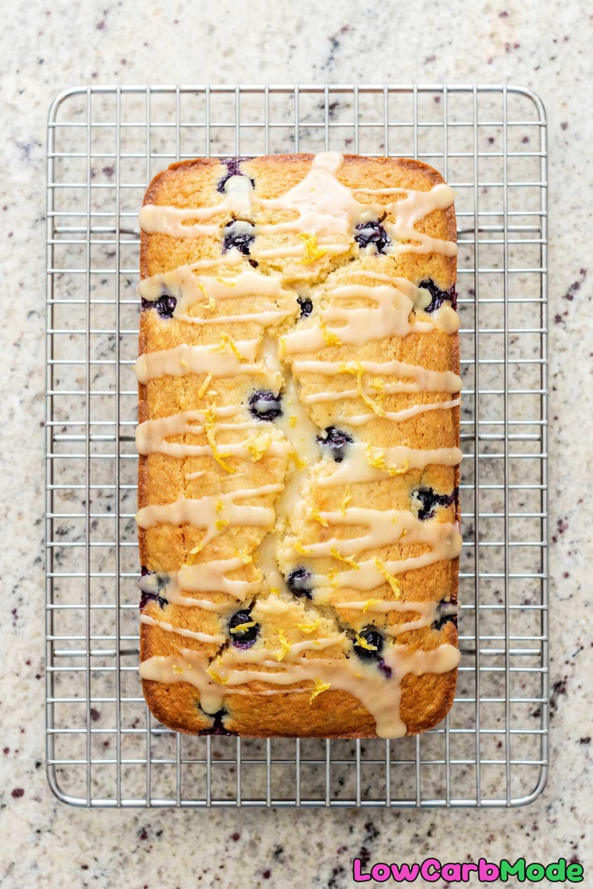 Gorgeous keto lemon blueberry pound cake
