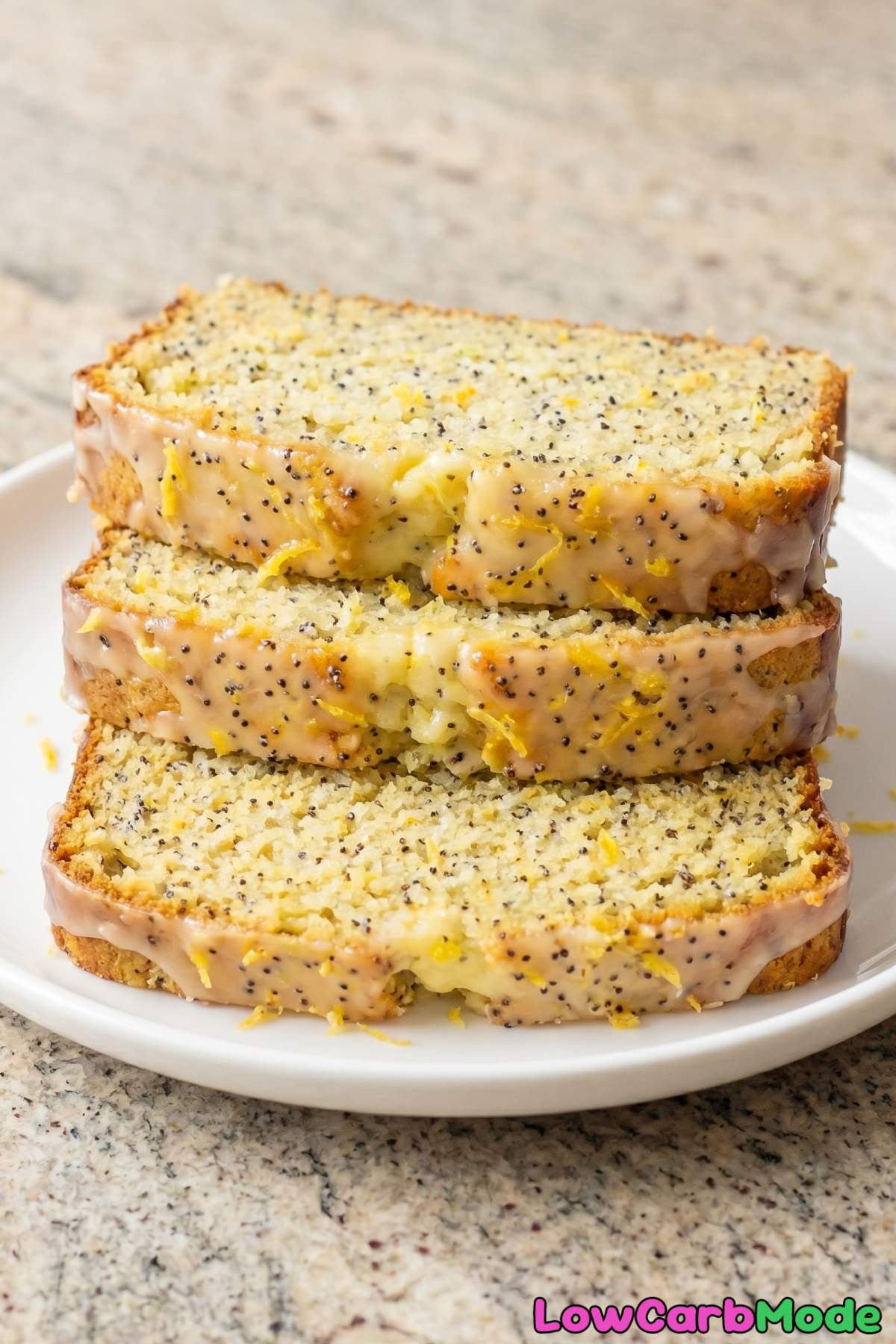 Tender keto lemon poppy seed loaf