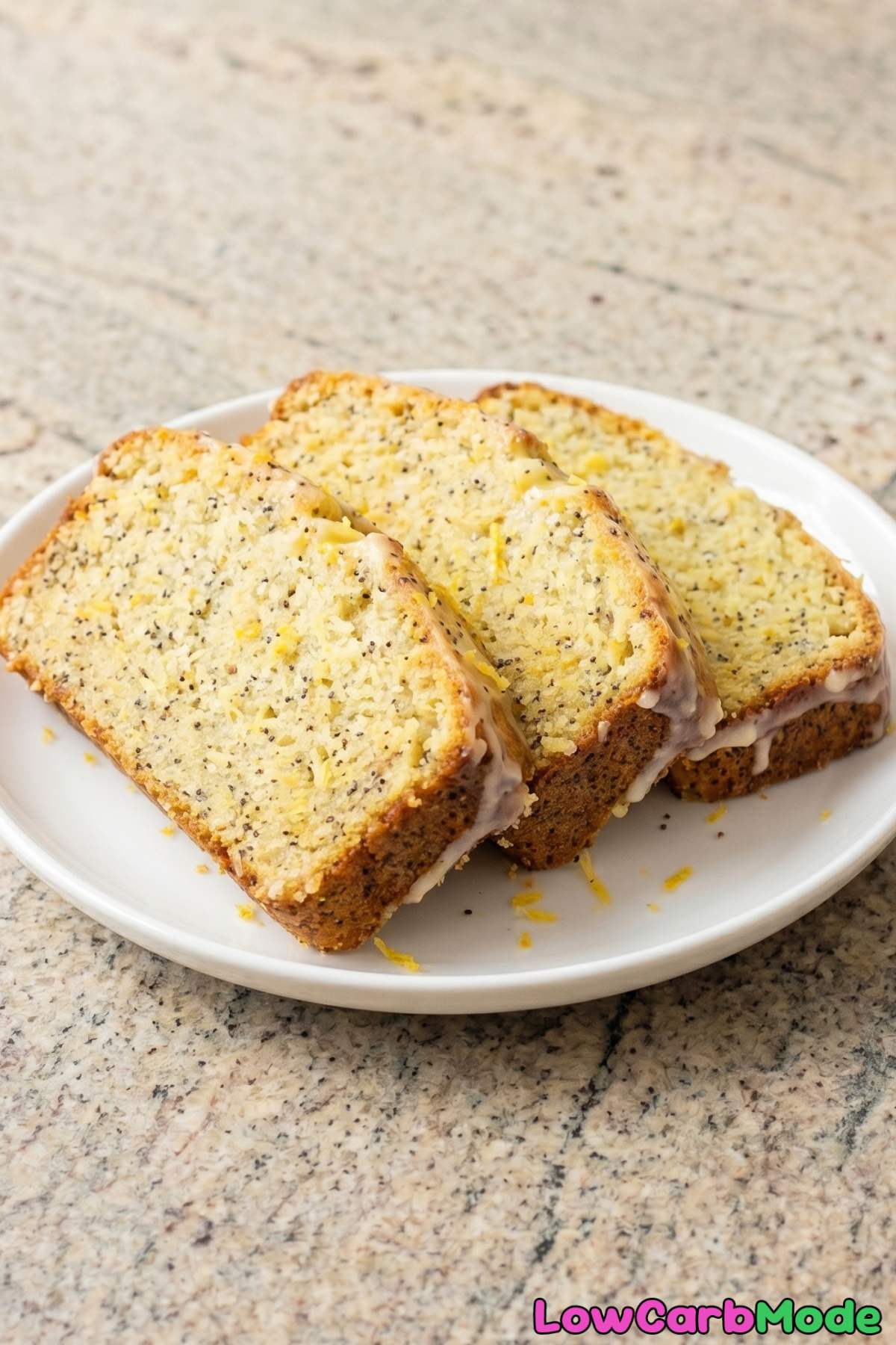 Zesty keto lemon poppy seed loaf