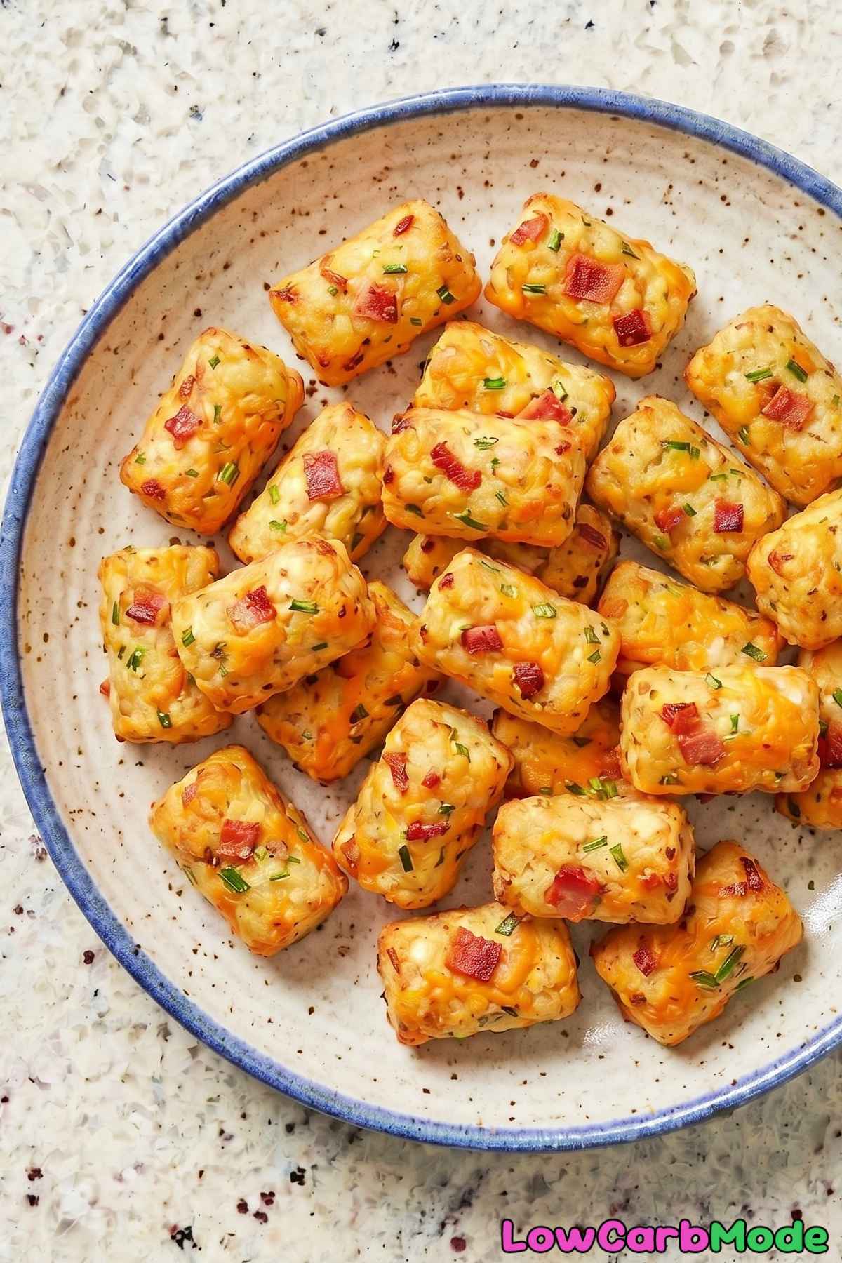 Homemade keto loaded cauliflower tots