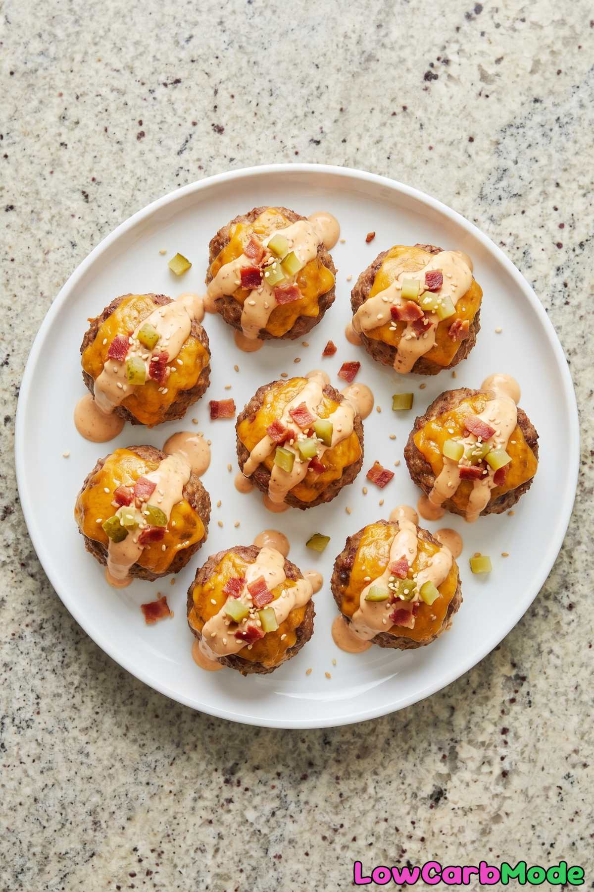 tender loaded cheeseburger meatballs low carb