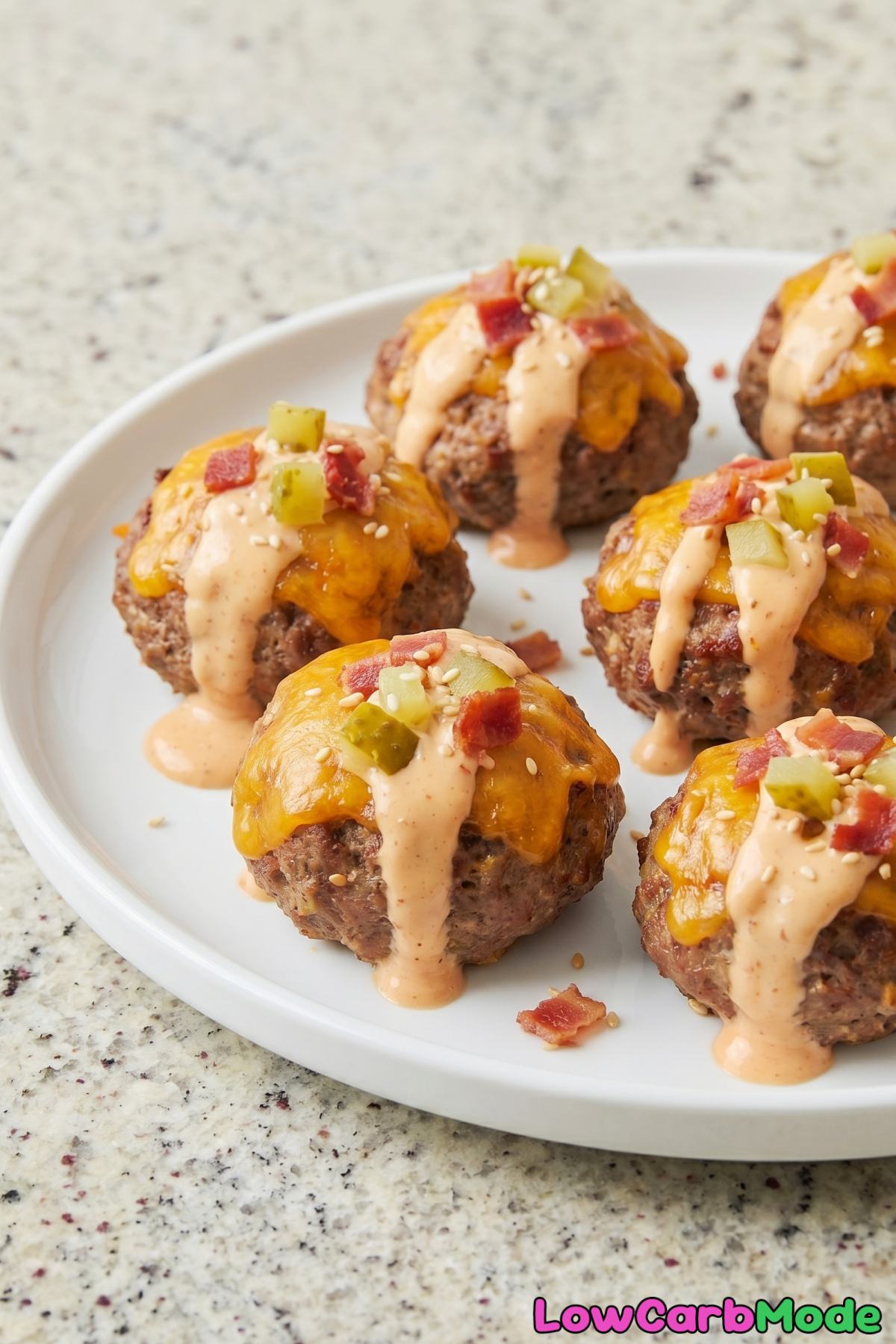 irresistible loaded keto cheeseburger meatballs