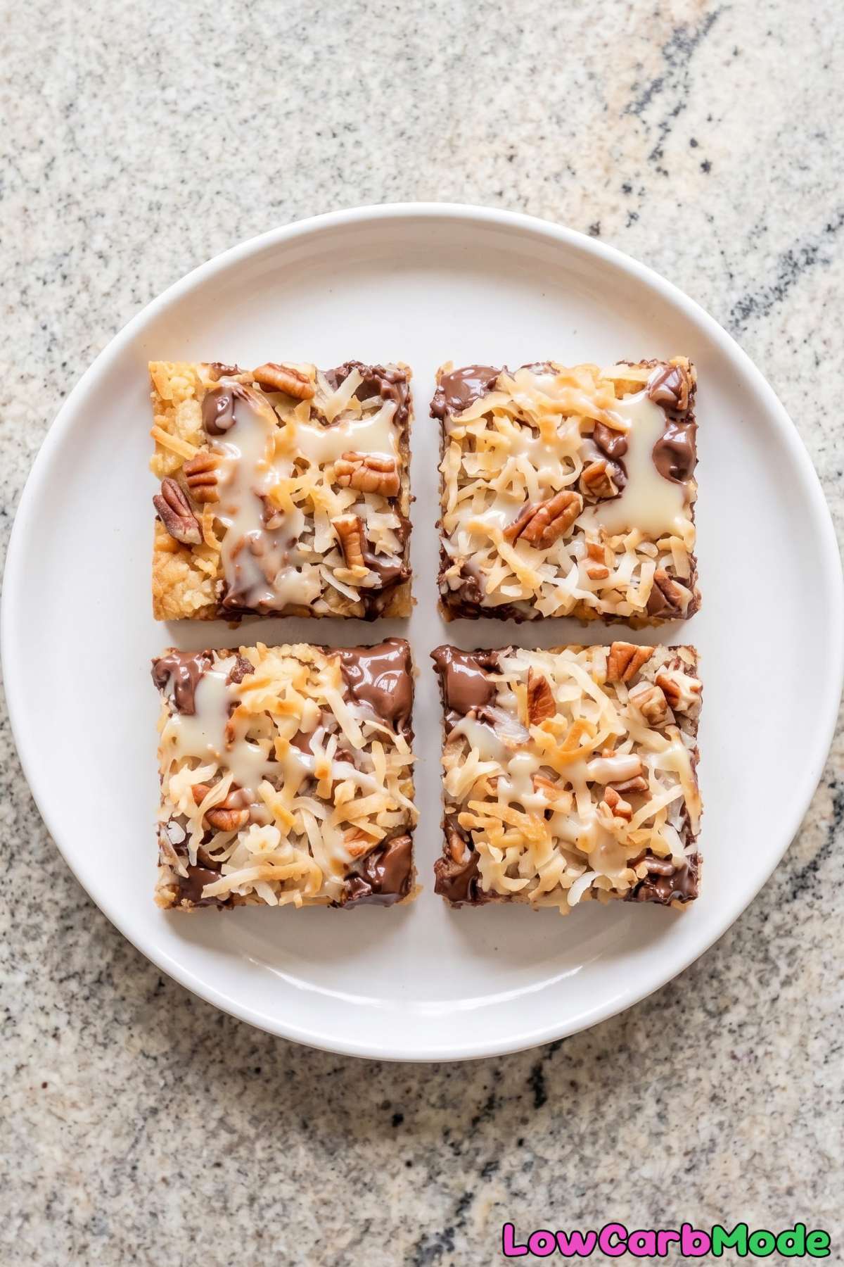 Toasted coconut keto magic bars