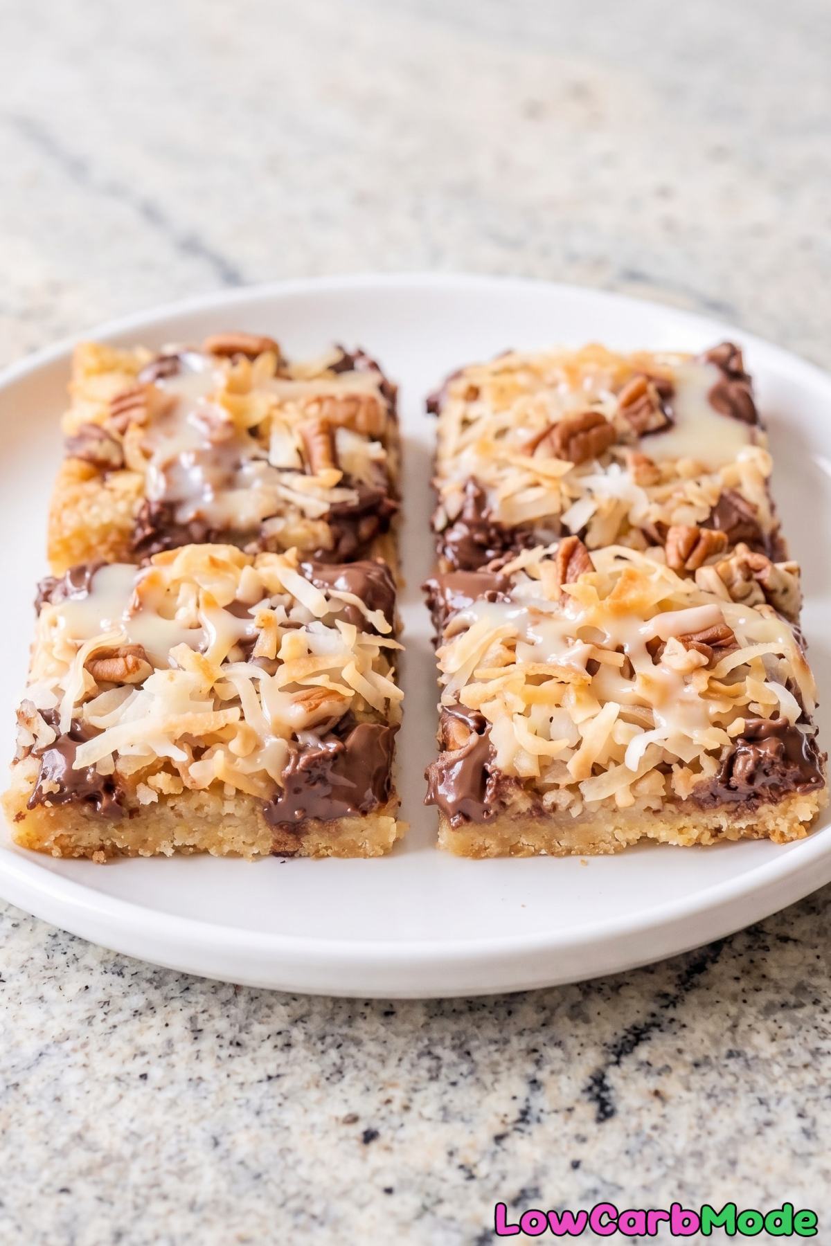 Chewy low carb magic cookie bars