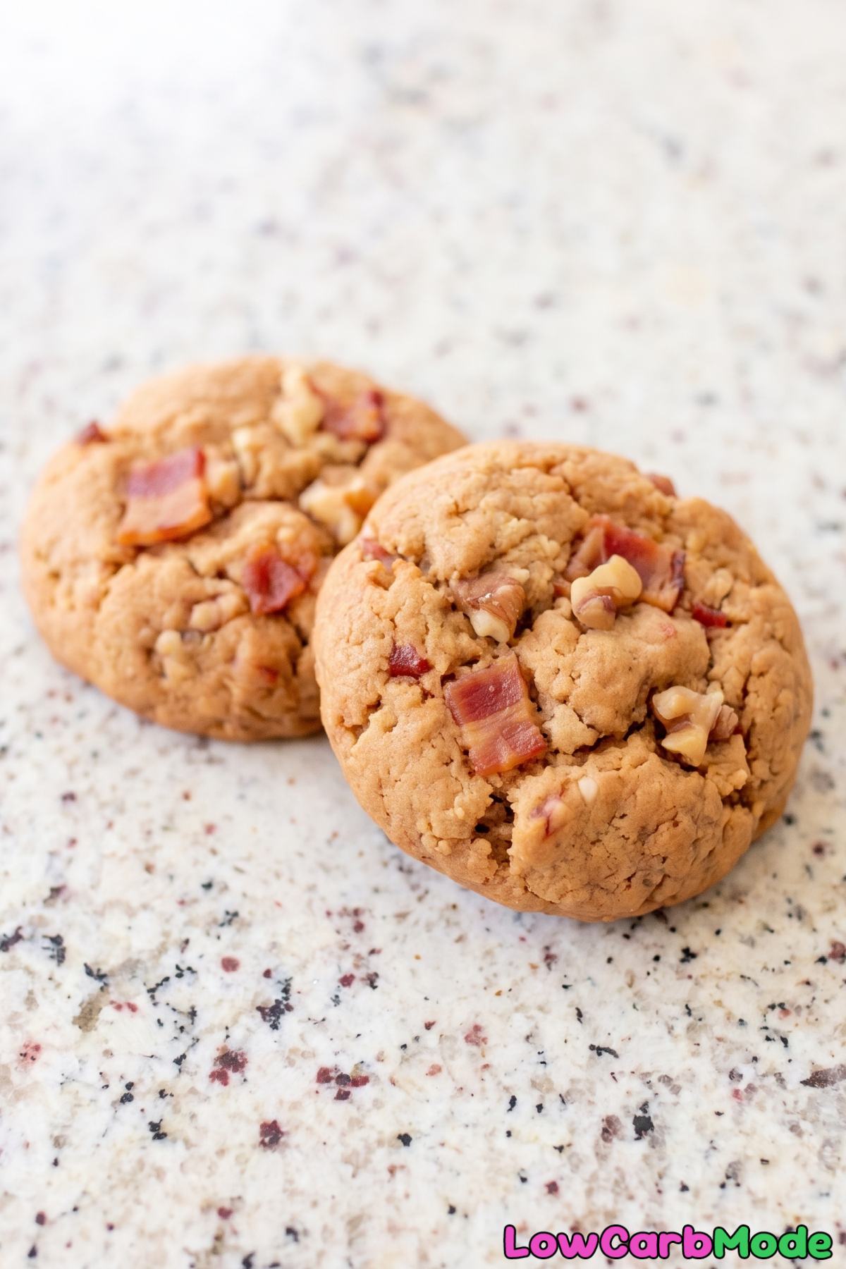 Fresh baked keto maple bacon cookies