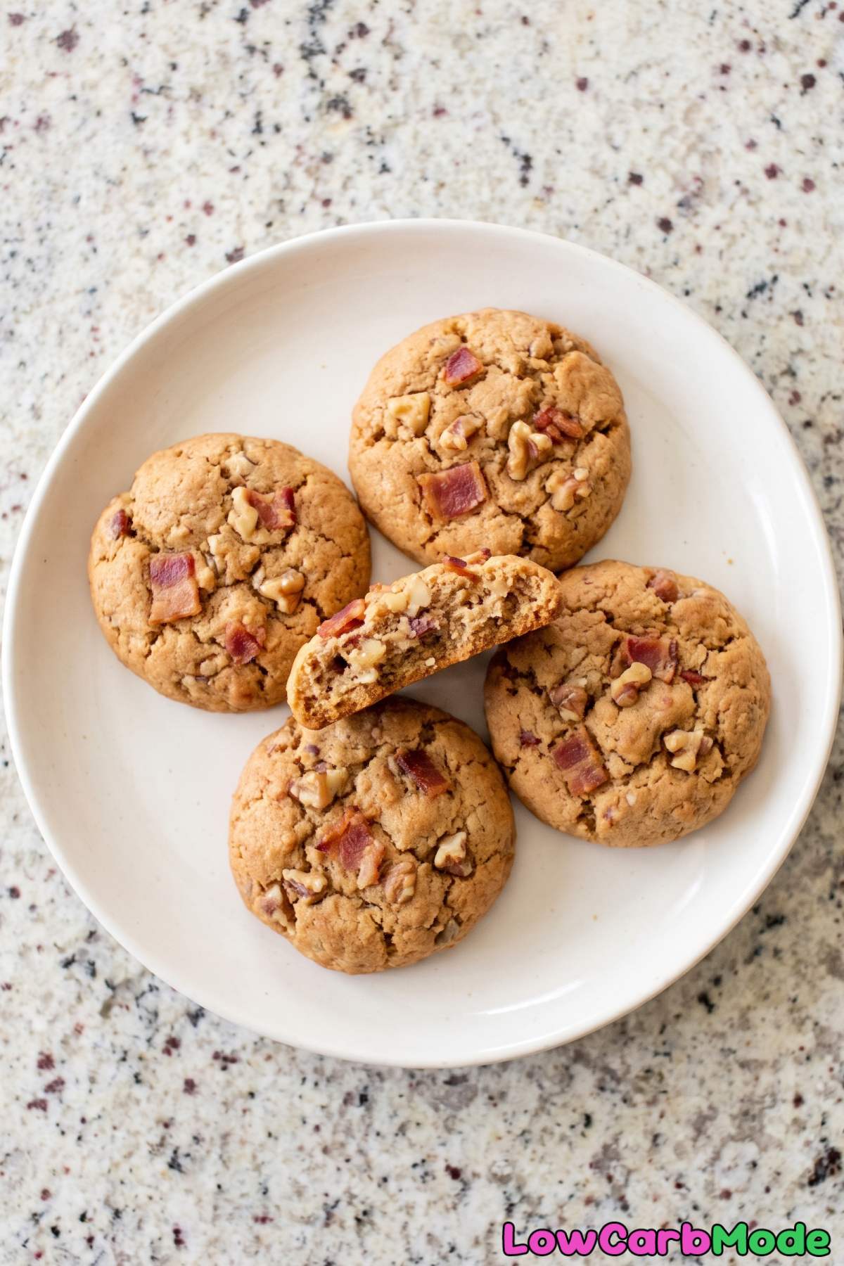 Golden keto bacon cookies with maple