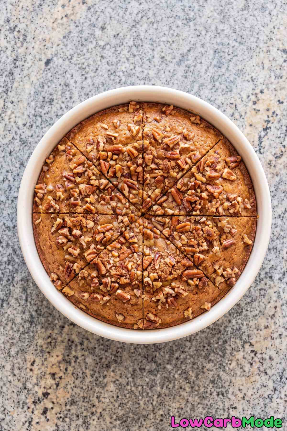 Homemade maple pecan yogurt cake