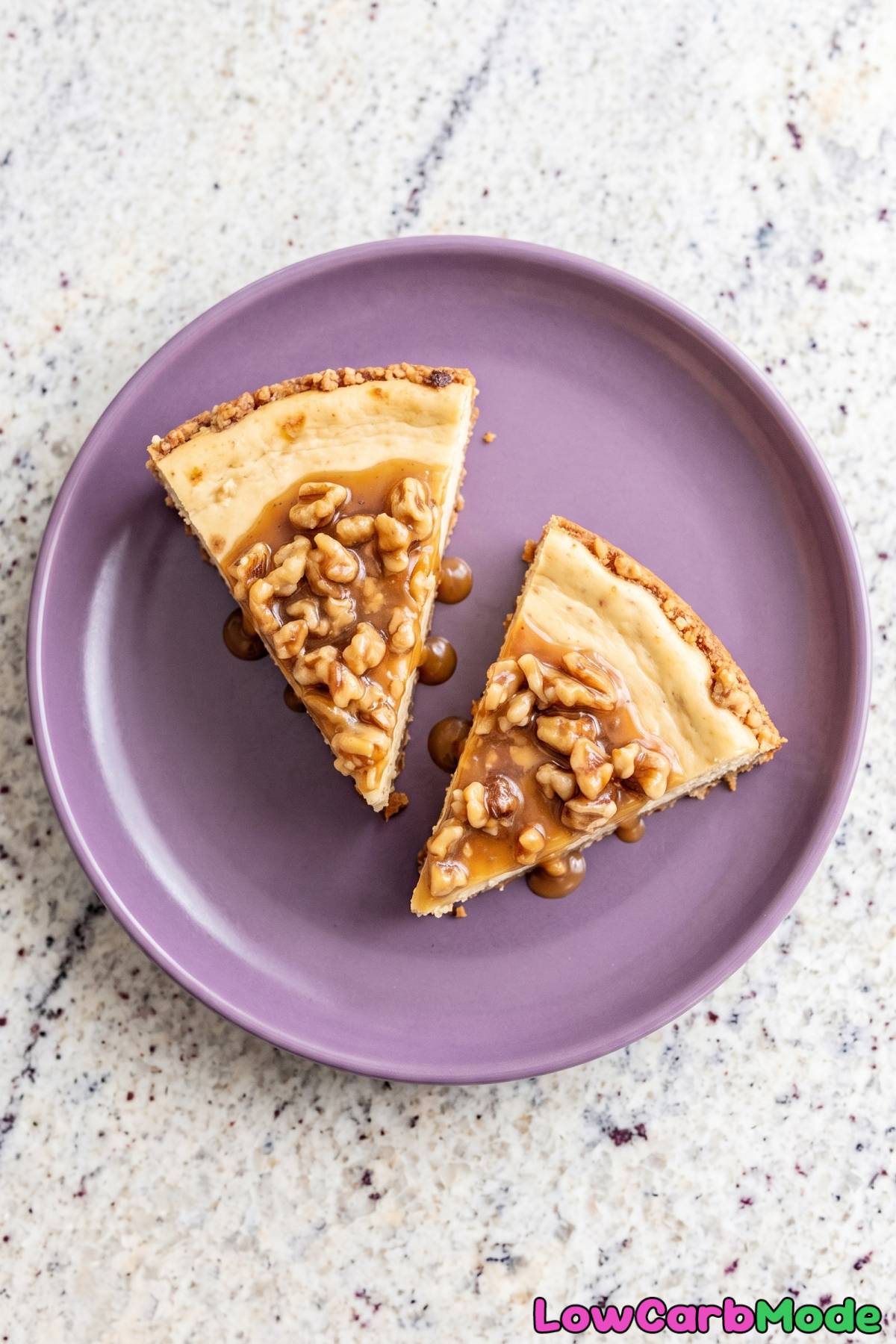 Sugar free maple walnut cheesecake