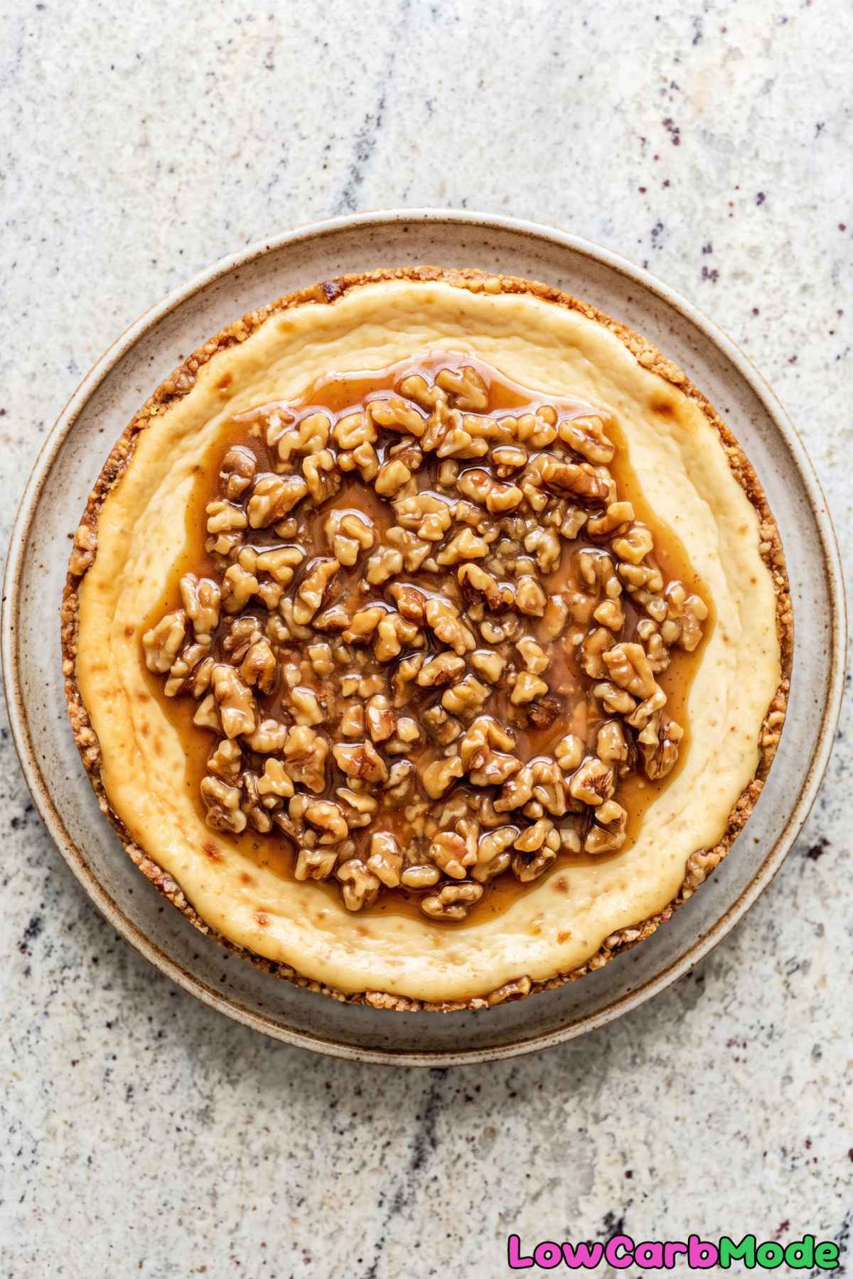Rich keto maple walnut cheesecake