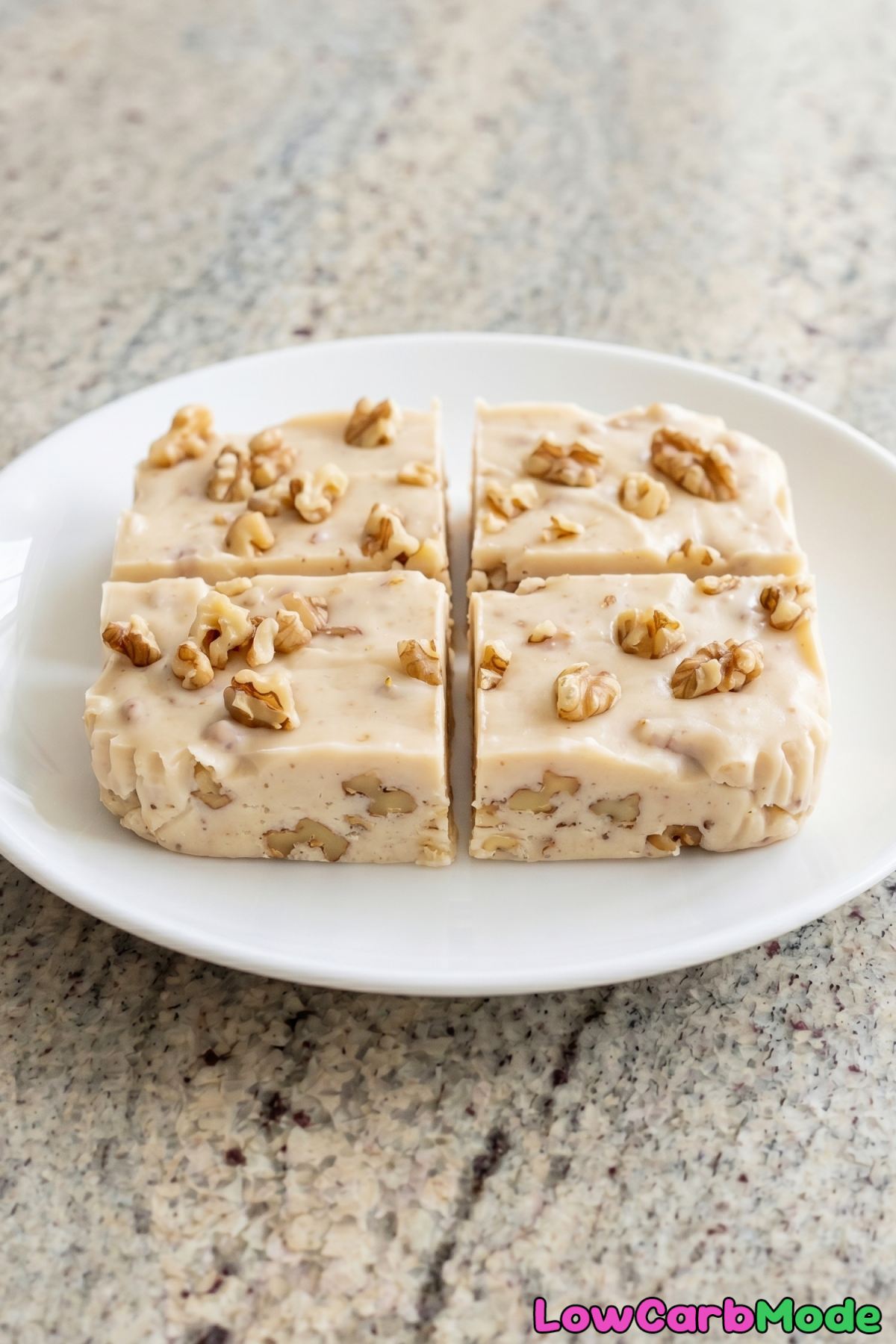 Irresistible low carb maple walnut fudge