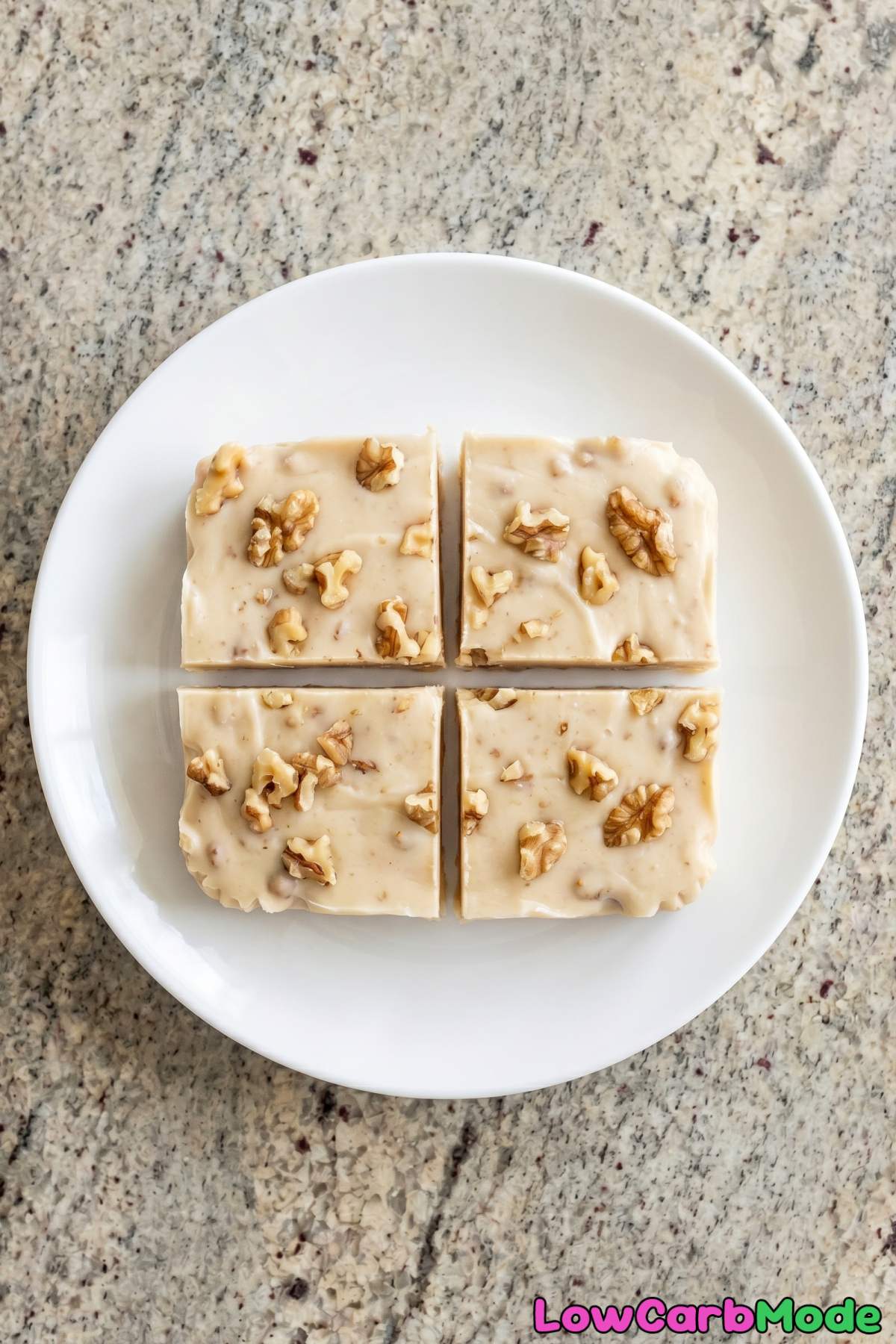 Homemade keto maple walnut fudge squares