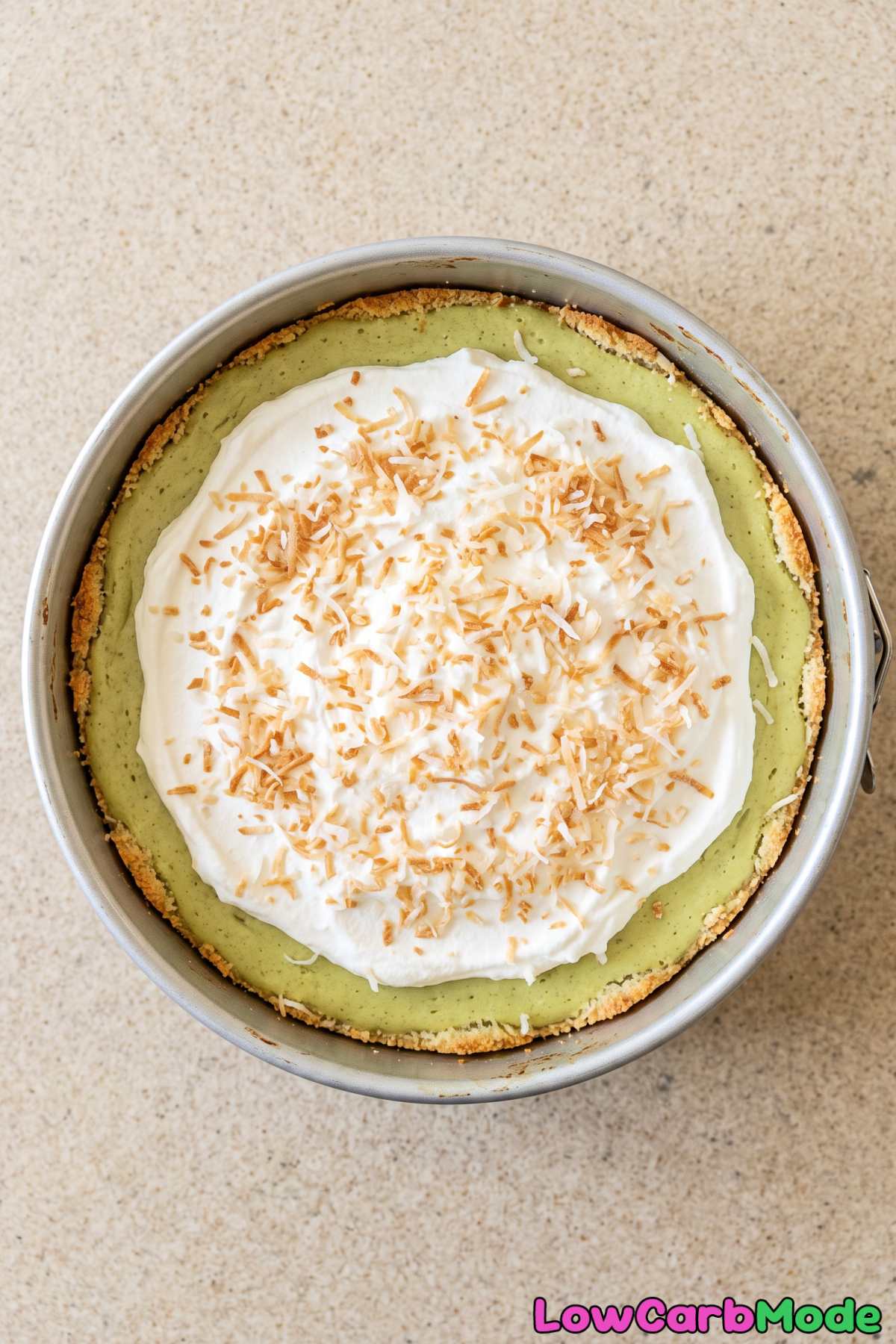 Sugar free matcha coconut cheesecake