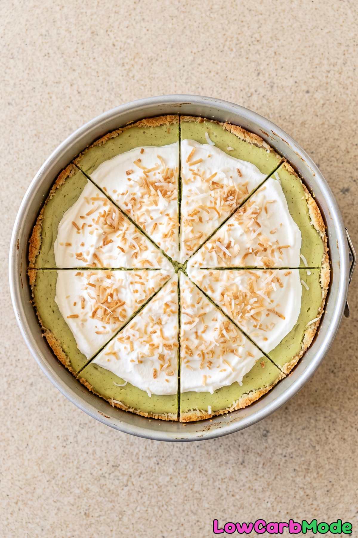 Matcha coconut cheesecake low carb