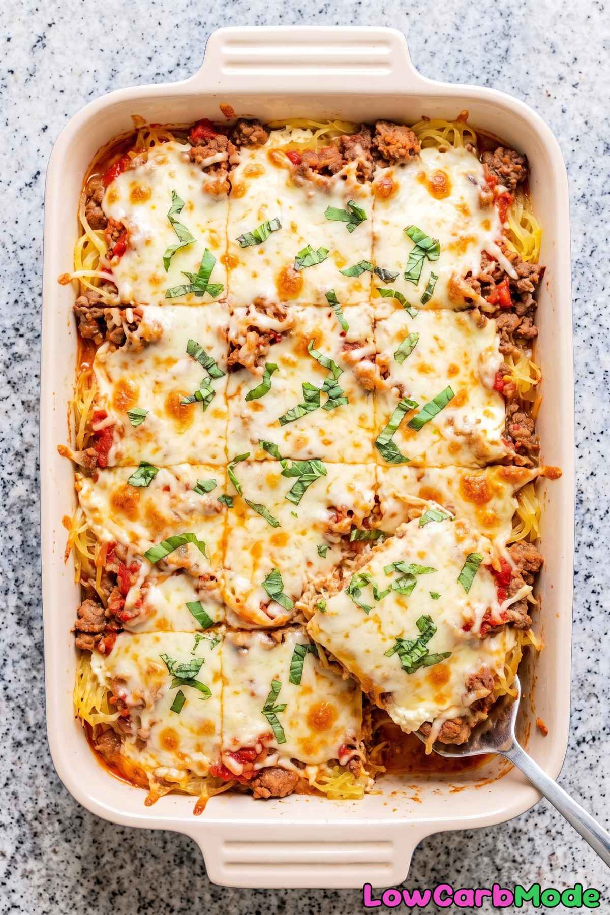 Golden baked keto spaghetti squash