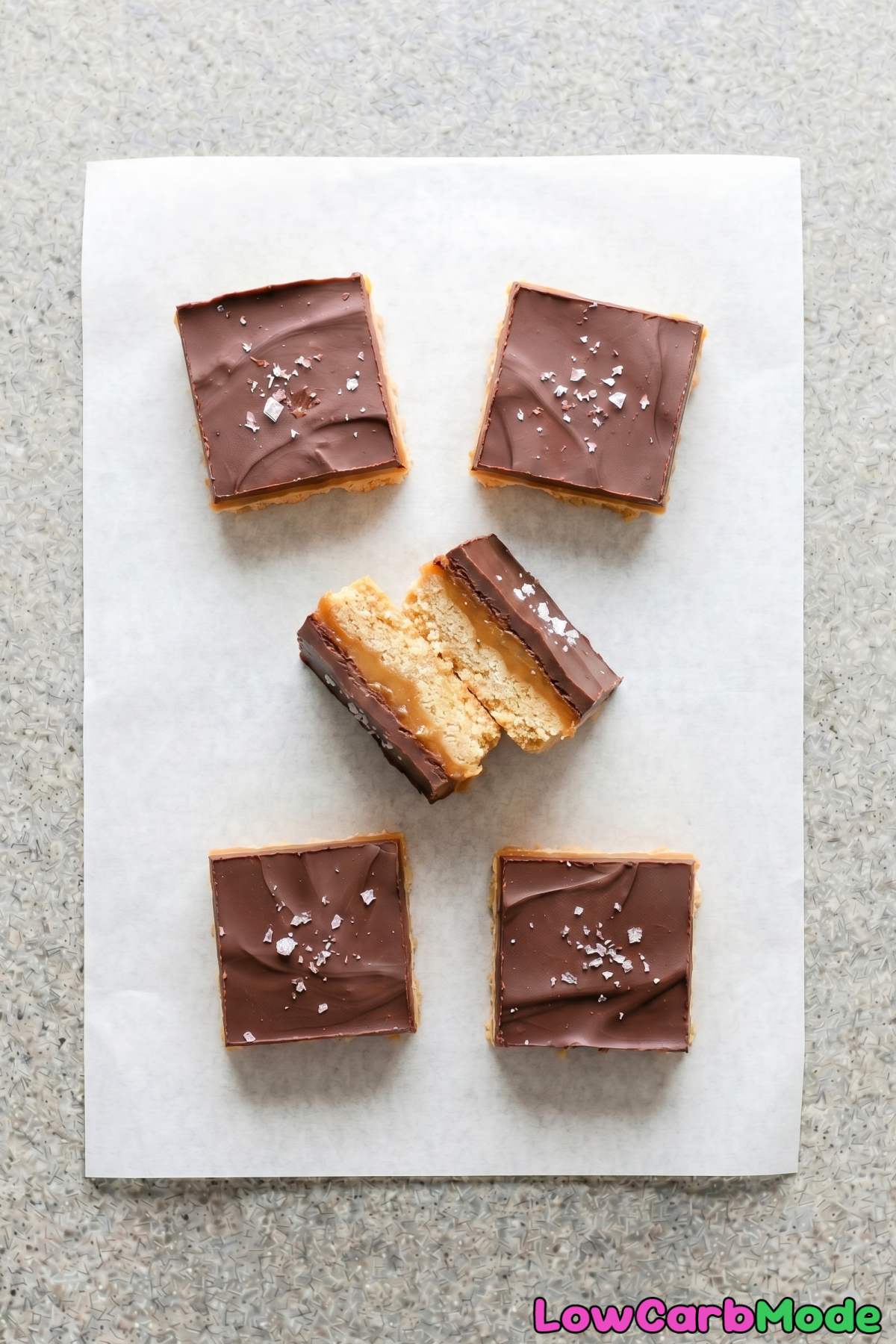 Golden keto millionaire shortbread bars