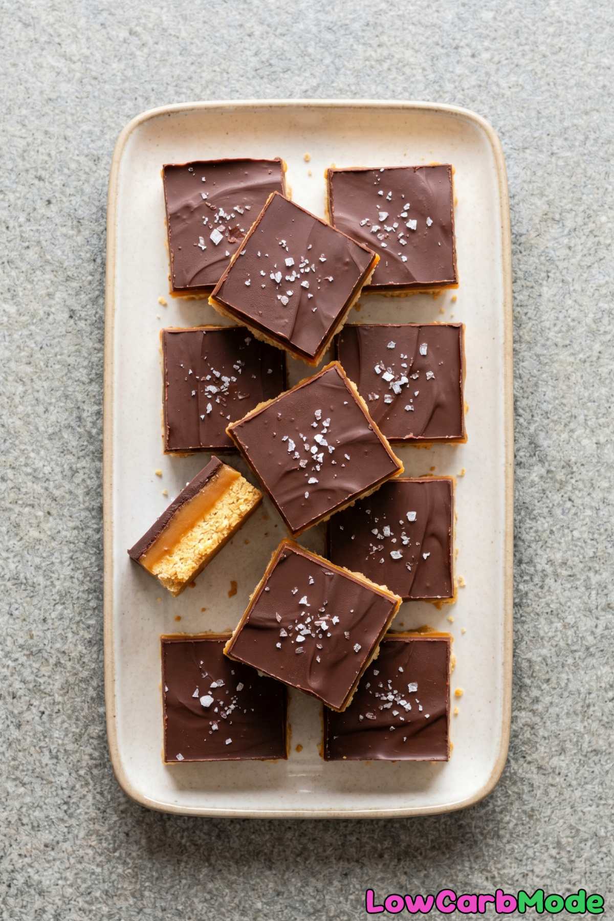 Homemade keto millionaire shortbread bars